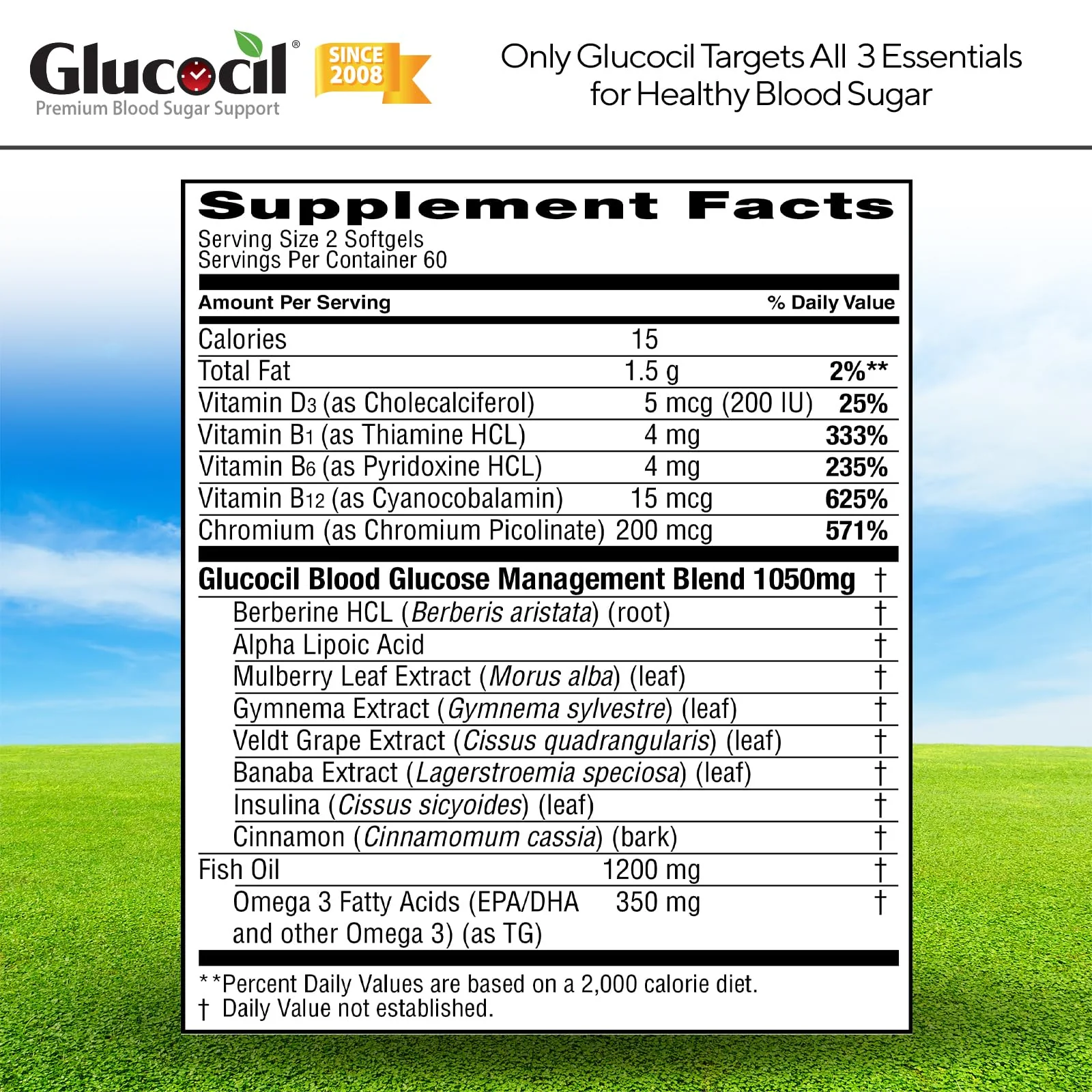 Glucocil – Softgels - Premium Blood Sugar Support - Over 2 Million Bottles Sold - Supports The 3 Essentials for Healthy Blood Sugar - Since 2008, with Berberine, Proprietary Mulberry Leaf, and More - Image 2