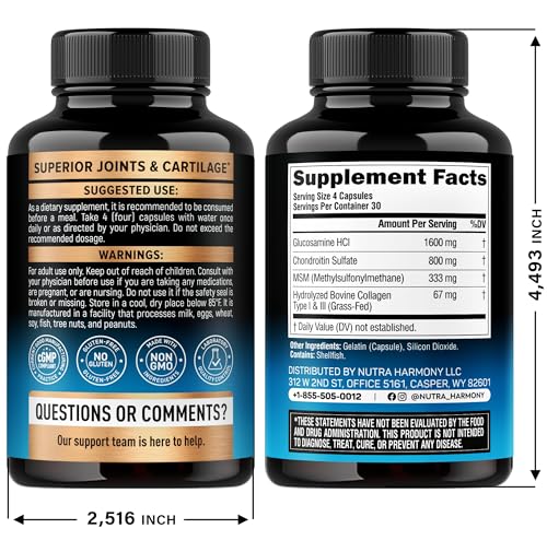 Glucosamine Chondroitin MSM Collagen | HSA | Joint Support Supplement 2800 mg | Made in USA | FSA Approved Product Items | Flexibility Nutritional Vitamins | For Men & Women, 120 Capsules - Image 10