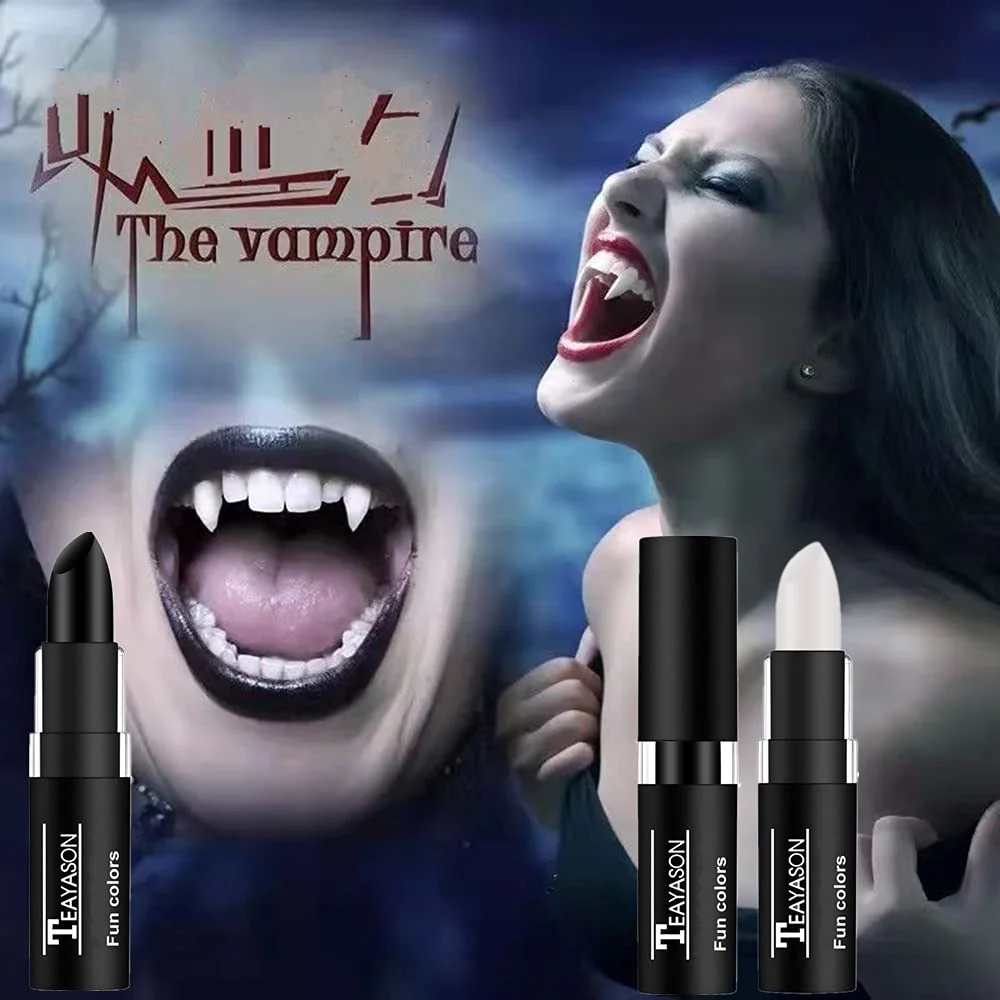 Go Ho 3 PCS Makeup Clown White Cream-Blendable Stick-Eye Black Sticks Face Body Paint Professional Halloween SFX Makeup,Safe Facepaint Nose&Lip Smacking for Sports Festival Make up(White+Black+Red) - Image 3