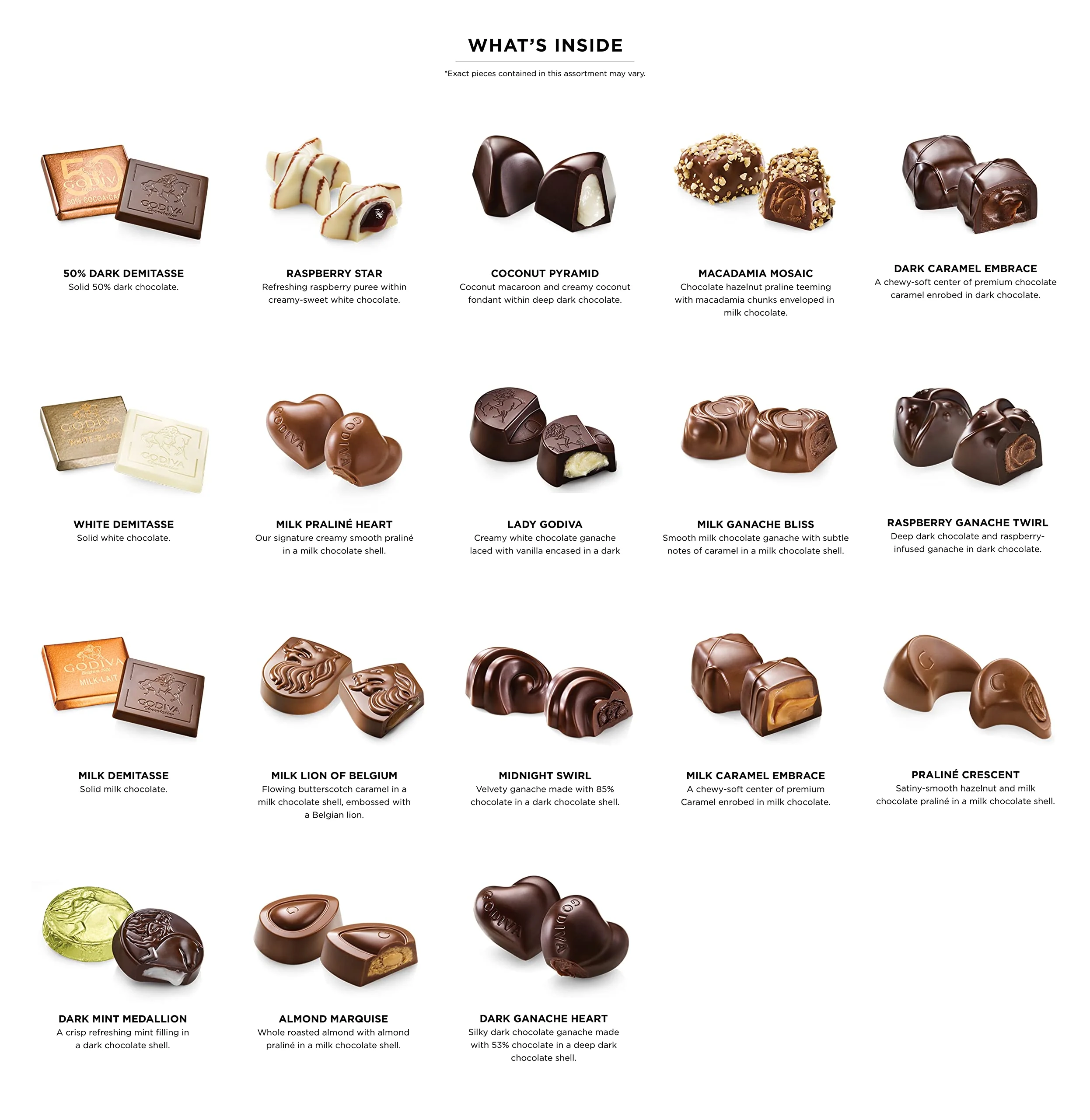 Godiva Chocolatier Chocolate Gift Box for Birthday, Thank You, Anniversary, Congratulations Gift Basket Gold Ribbon Gourmet Candy Assortment with Praline, Caramel in Milk, White, Dark Chocolate, 19pc - Image 5