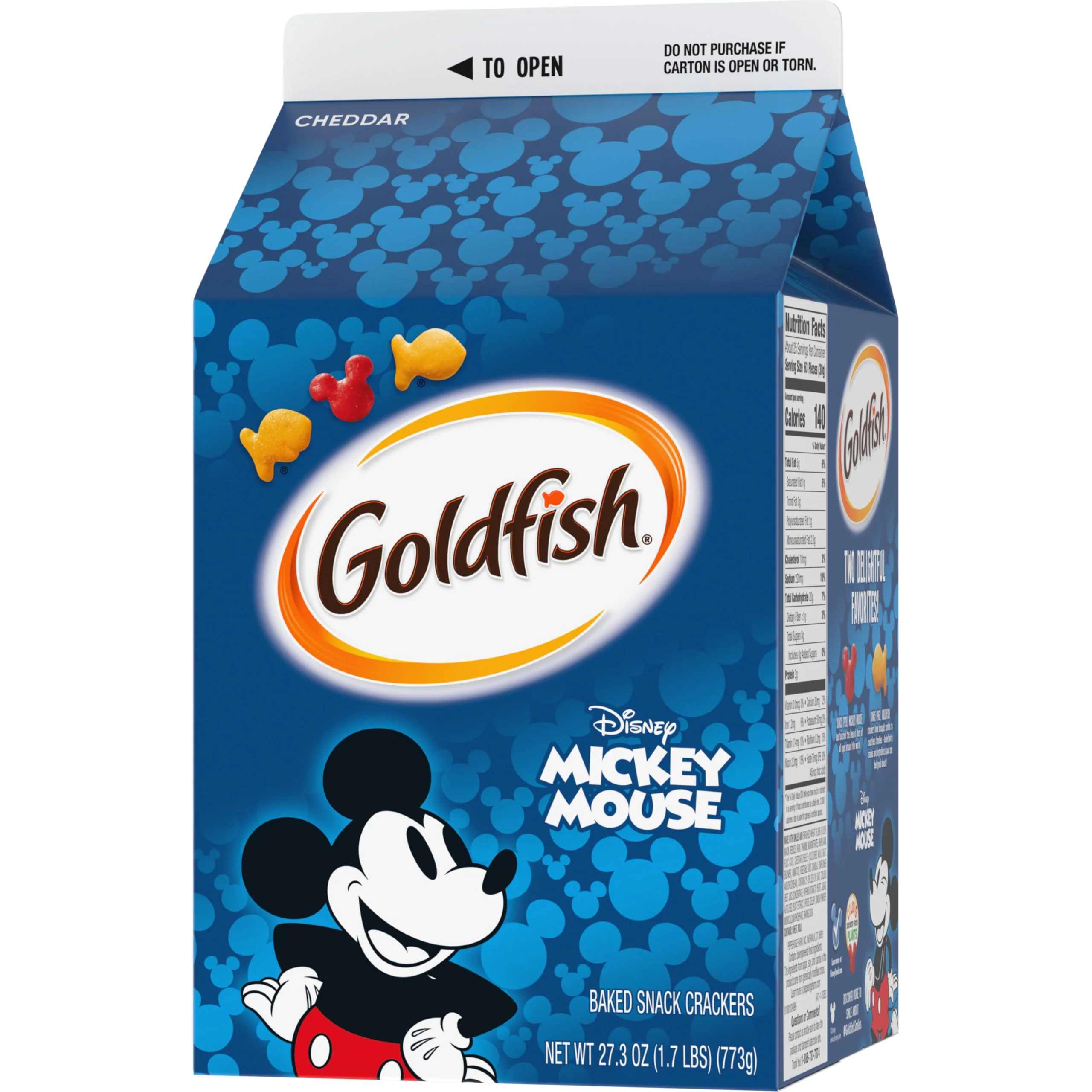 Goldfish Disney Mickey Mouse Cheddar Crackers, Snack Crackers, 27.3 oz carton - Image 3
