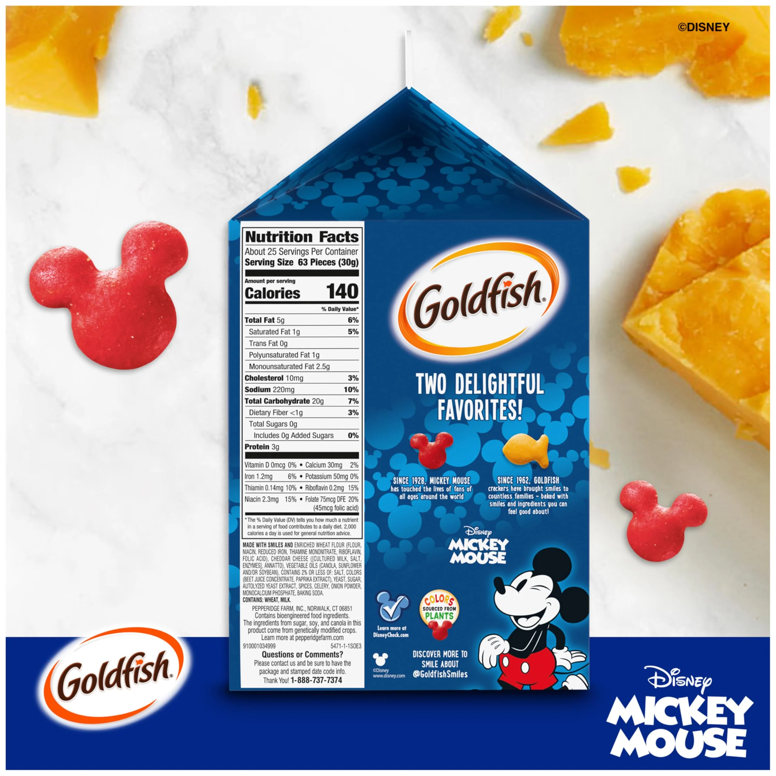 Goldfish Disney Mickey Mouse Cheddar Crackers, Snack Crackers, 27.3 oz carton - Image 5