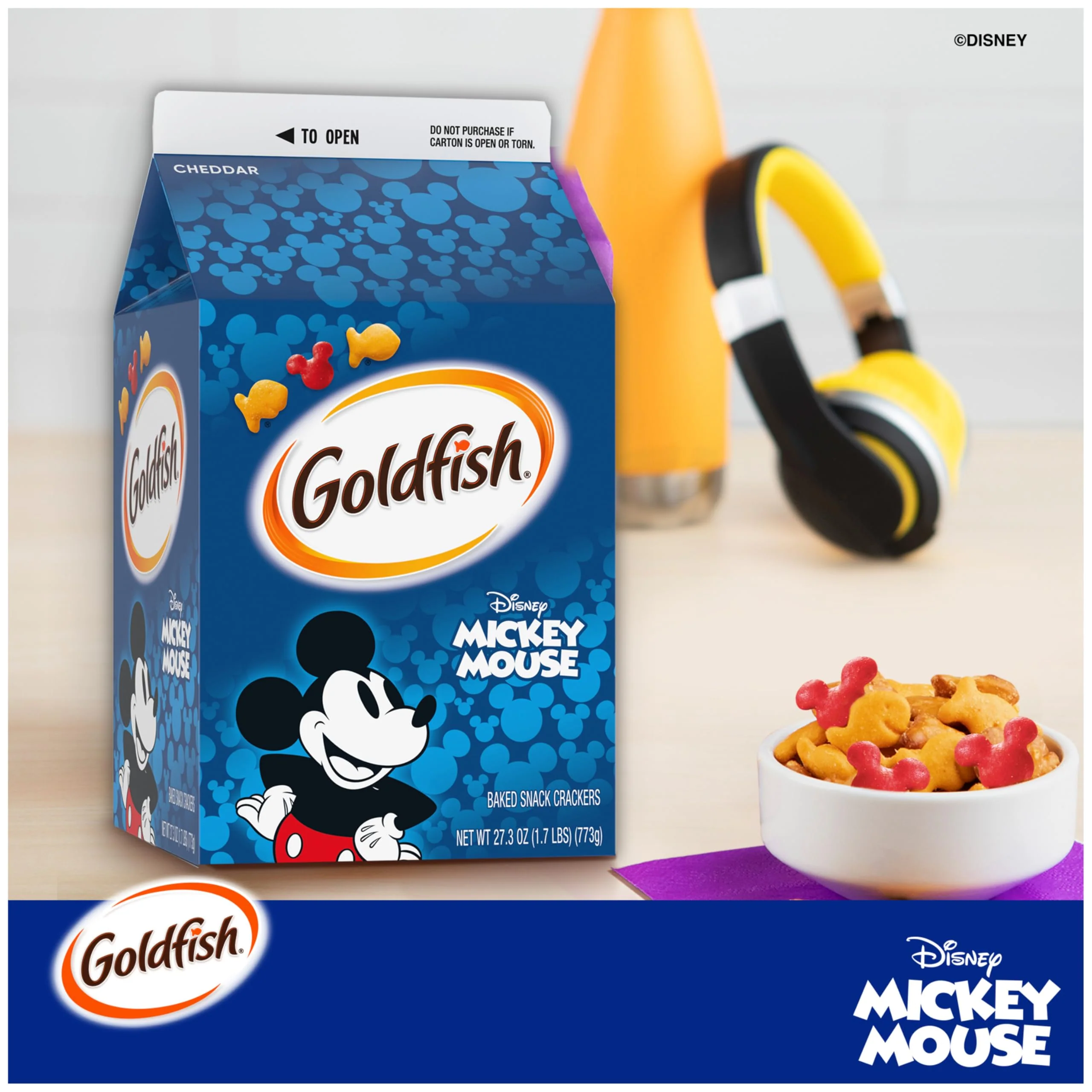 Goldfish Disney Mickey Mouse Cheddar Crackers, Snack Crackers, 27.3 oz carton - Image 7