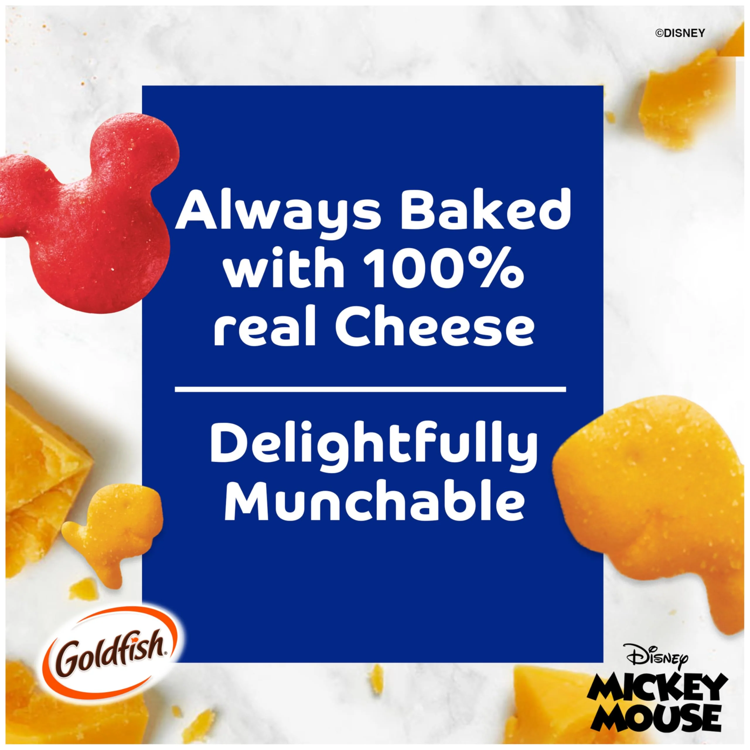 Goldfish Disney Mickey Mouse Cheddar Crackers, Snack Crackers, 27.3 oz carton - Image 8