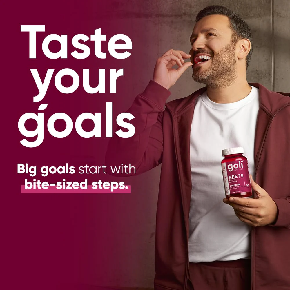 Goli Beets Cardio Gummies with CoQ10 and Vitamin B12 - Beetroot Extract - Cardiovascular Wellness - Vegan, Non-GMO, Gluten-Free - Image 2