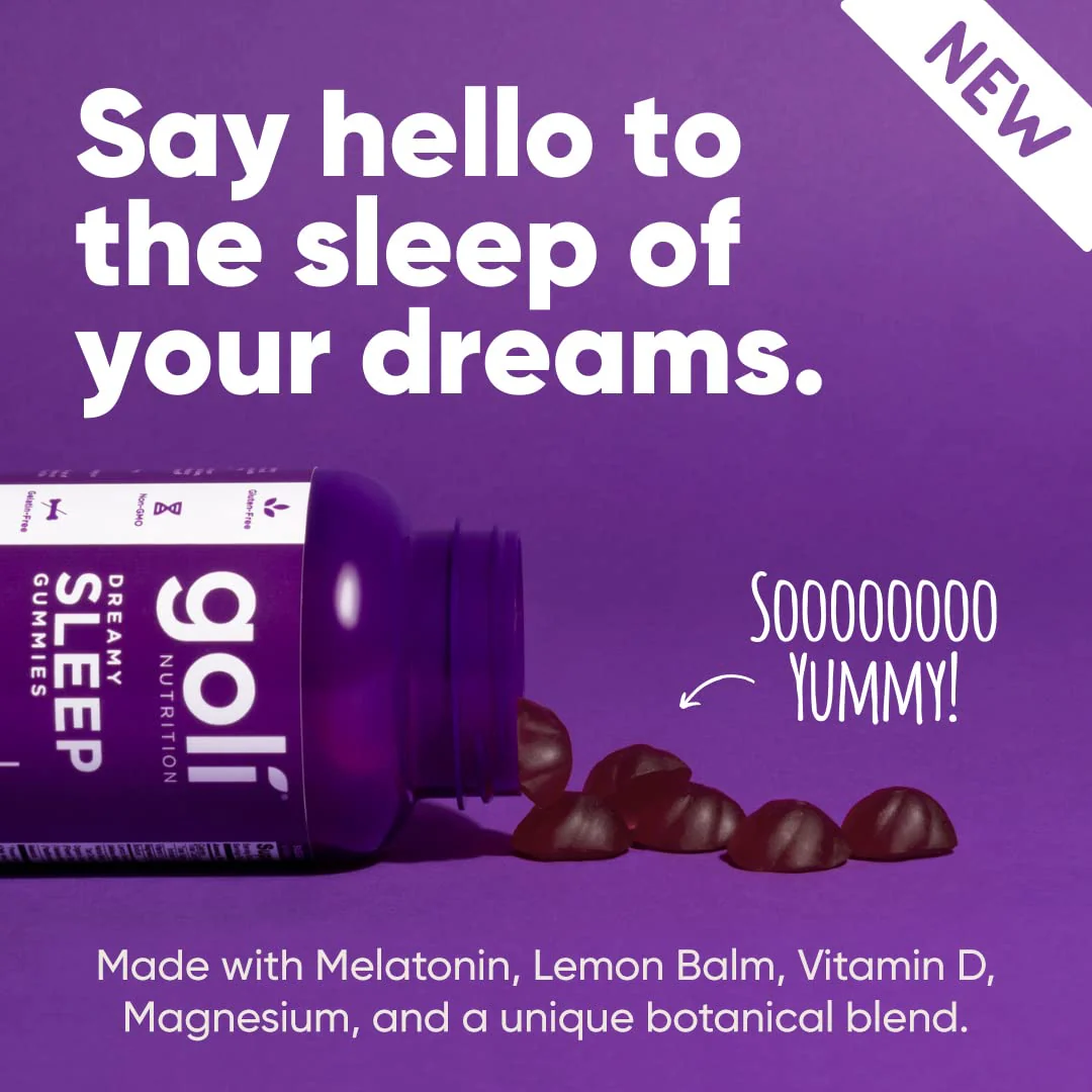 Goli Dreamy Sleep Gummy - 60 Count - Melatonin, Vitamin D, Magnesium, and Lemon Balm Extract - Gelatin-Free, Gluten-Free, Vegan & Non-GMO - Image 4