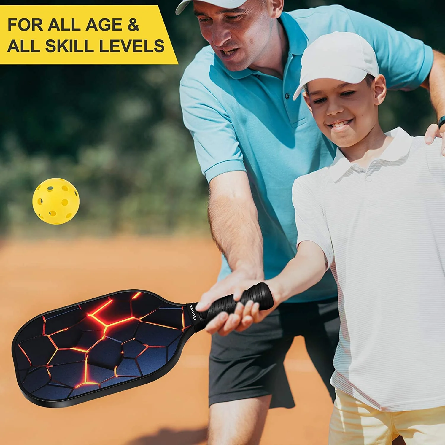 Gonex Pickleball Paddles, USAPA Approved Graphite Pickleball Rackets with Comfort Grip, Carbon Fiber Pickleball Set of 2/4 Paddles with 4 Balls, Portable Carry Bag - Image 2