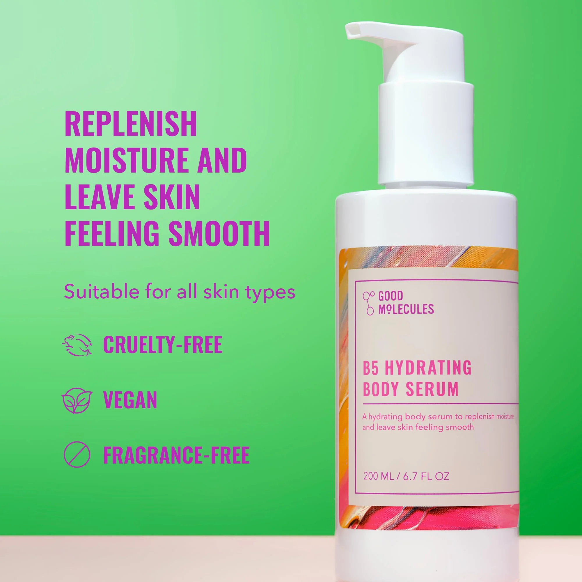 Good Molecules B5 Hydrating Body Serum - Vitamin B5 Ultra Hydrating Serum with Beta Glucan to Retain Moisture and Plumpness, Skin Care for Body - Image 7