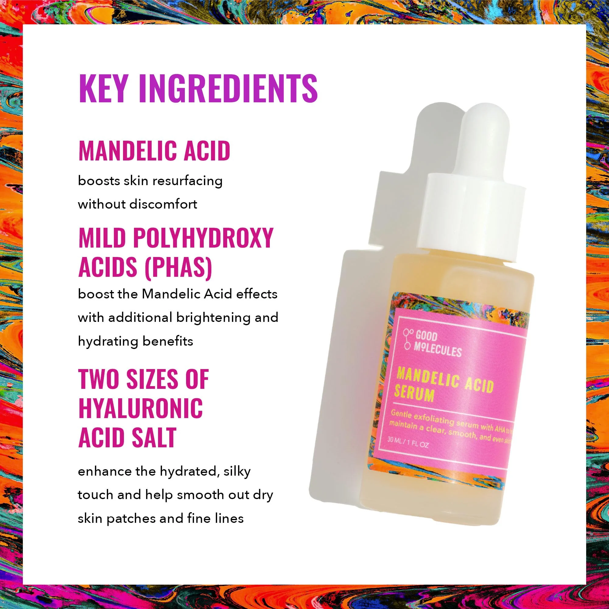 Good Molecules Mandelic Acid Serum - Gentle Face Exfoliator Serum with Ultra Hydrating Hyaluronic Acid - Exfoliating PHAs to Brighten Skin - Skin Care For Face - Image 5