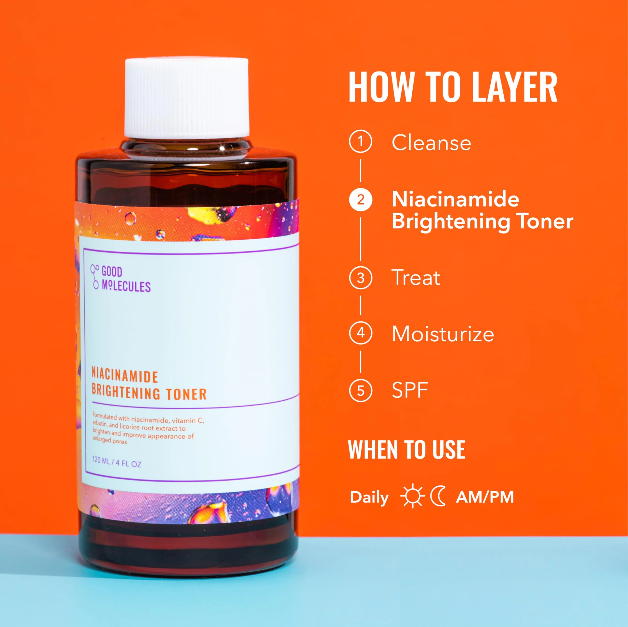 Good Molecules Niacinamide Brightening Toner - Toner for Face with Niacinamide and Arbutin for Skin Tone Balancing- Pore Minimizer, Facial Skin Care - Image 4