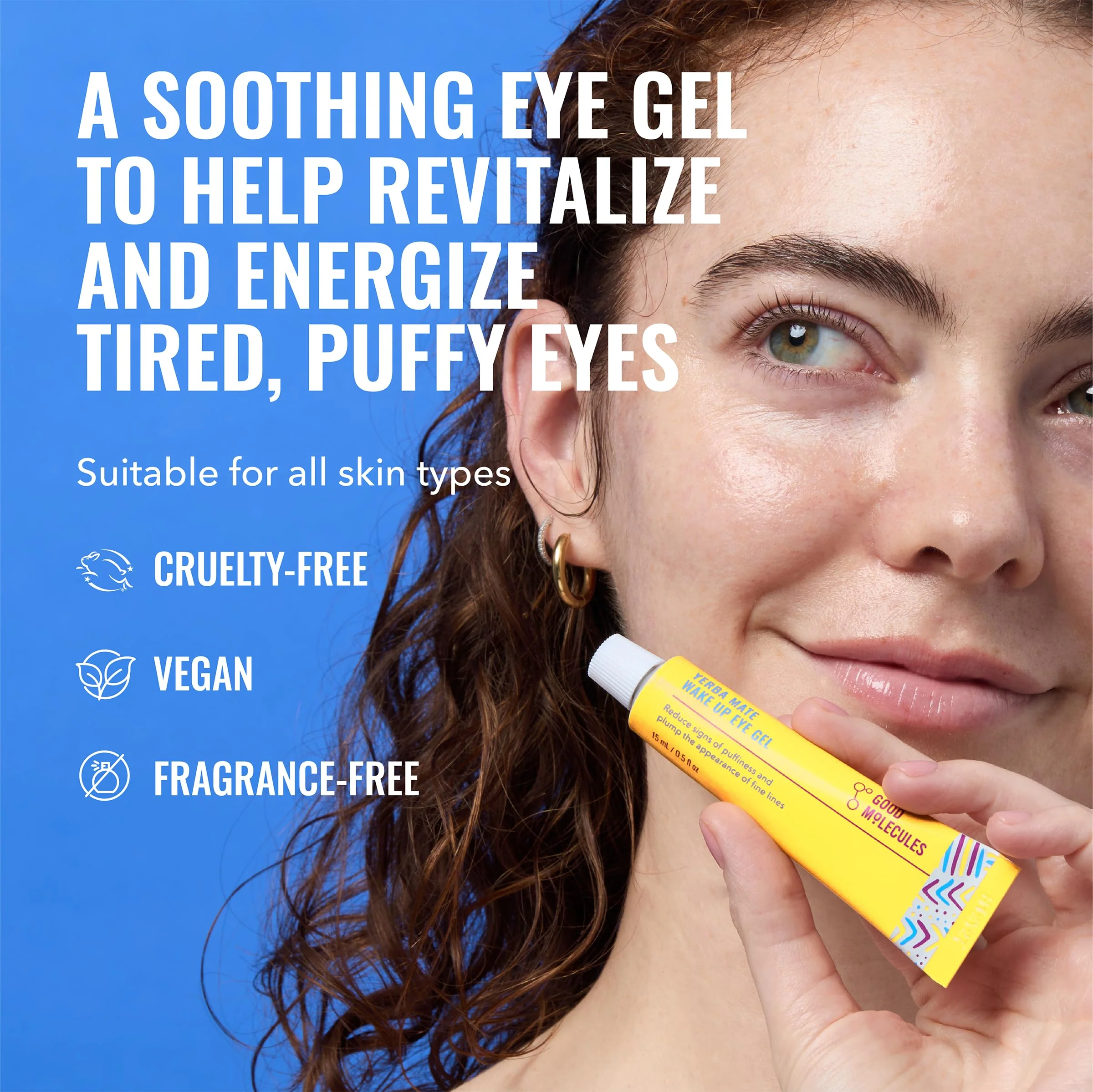 Good Molecules Yerba Mate Wake Up Eye Gel - Hydrating Under Eye Gel Cream with Hyaluronic Acid and Caffeine - Target Dark Circles and Puffiness - Skin Care for Face - Image 7