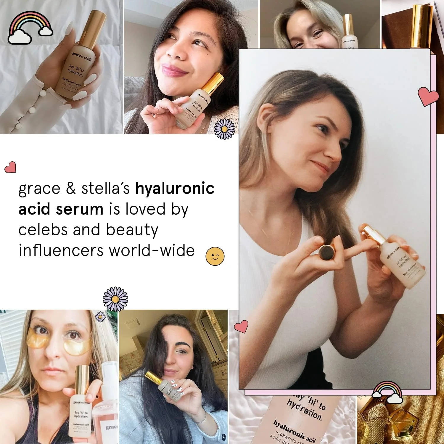 grace & stella Award Winning Hyaluronic Acid Serum (50ml/1.7 fl oz) Hydrating Hyaluronic Acid Serum for Face - Acido Hialuronico for Women - Remove Fine Lines, Wrinkles, Anti Aging - Vegan Skincare - Image 4