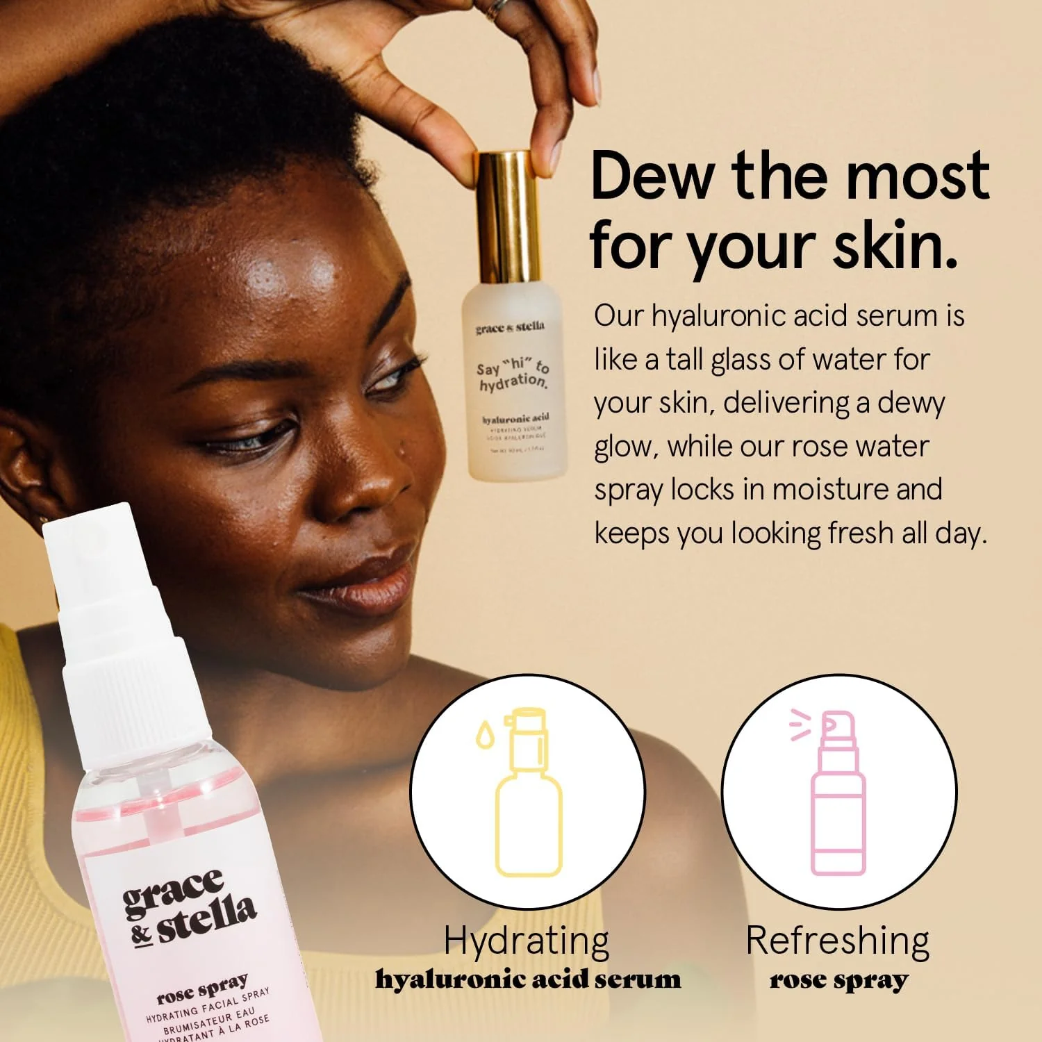 grace & stella Award Winning Skin Care Set - Birthday Gifts for Her, Travel Size Toiletries with Eye Masks, Hyaluronic Acid Serum, Lip Balm & More, Gift Baskets for Women, Vegan Cruelty-Free Self Care - Image 5