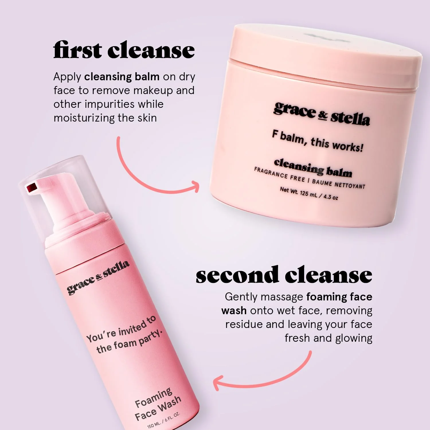 grace & stella Award Winning Travel Face Wash (60ml) Hydrating & Gentle Foaming Facial Cleanser with Hyaluronic Acid, Rose Water, Aloe Vera - Moisturizing Cleansing Foam for Normal to Very Dry Skin - Image 2