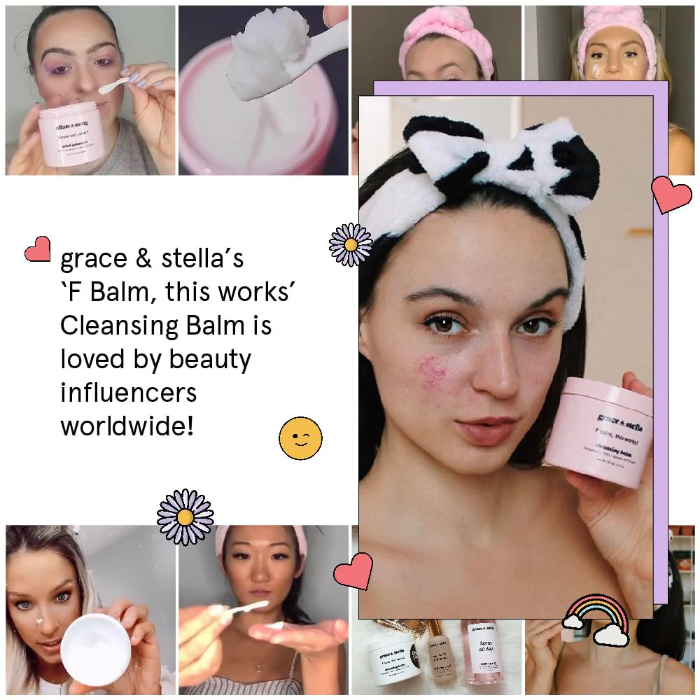 grace & stella Cleansing Balm - Oil-Based Makeup Remover - Gentle & Moisturizing Facial Cleanser, Non-Stripping Formula for Double Cleansing Heavy Makeup - Vegan Fragrance-Free Skincare (164g / 5.8oz) - Image 4