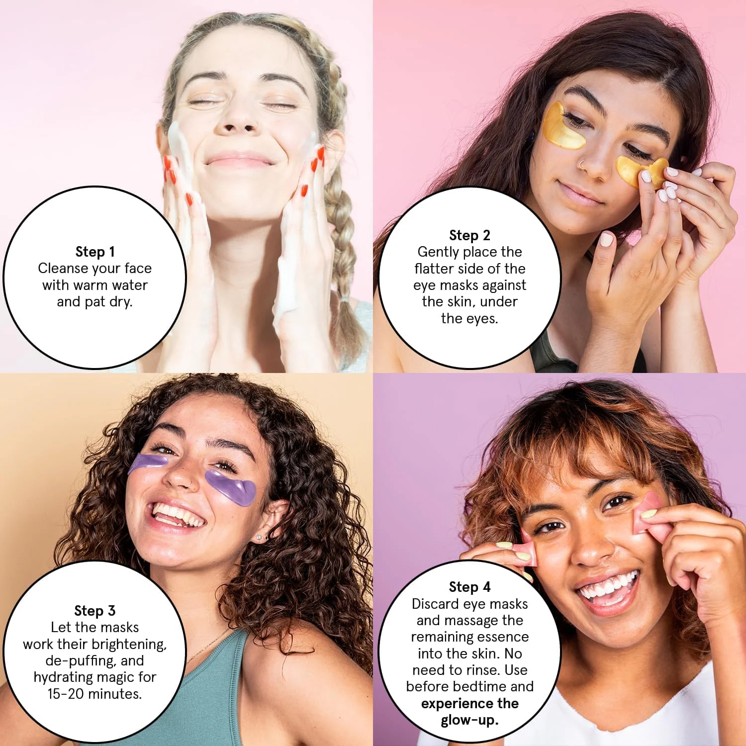 grace & stella Retinol Under Eye Patches for Puffy Eyes & Dark Circles - Restoring Gel Under Eye Masks with Hyaluronic Acid - Bridesmaid Gifts, Birthday Gifts for Women (Purple, 24 Pairs) - Image 4