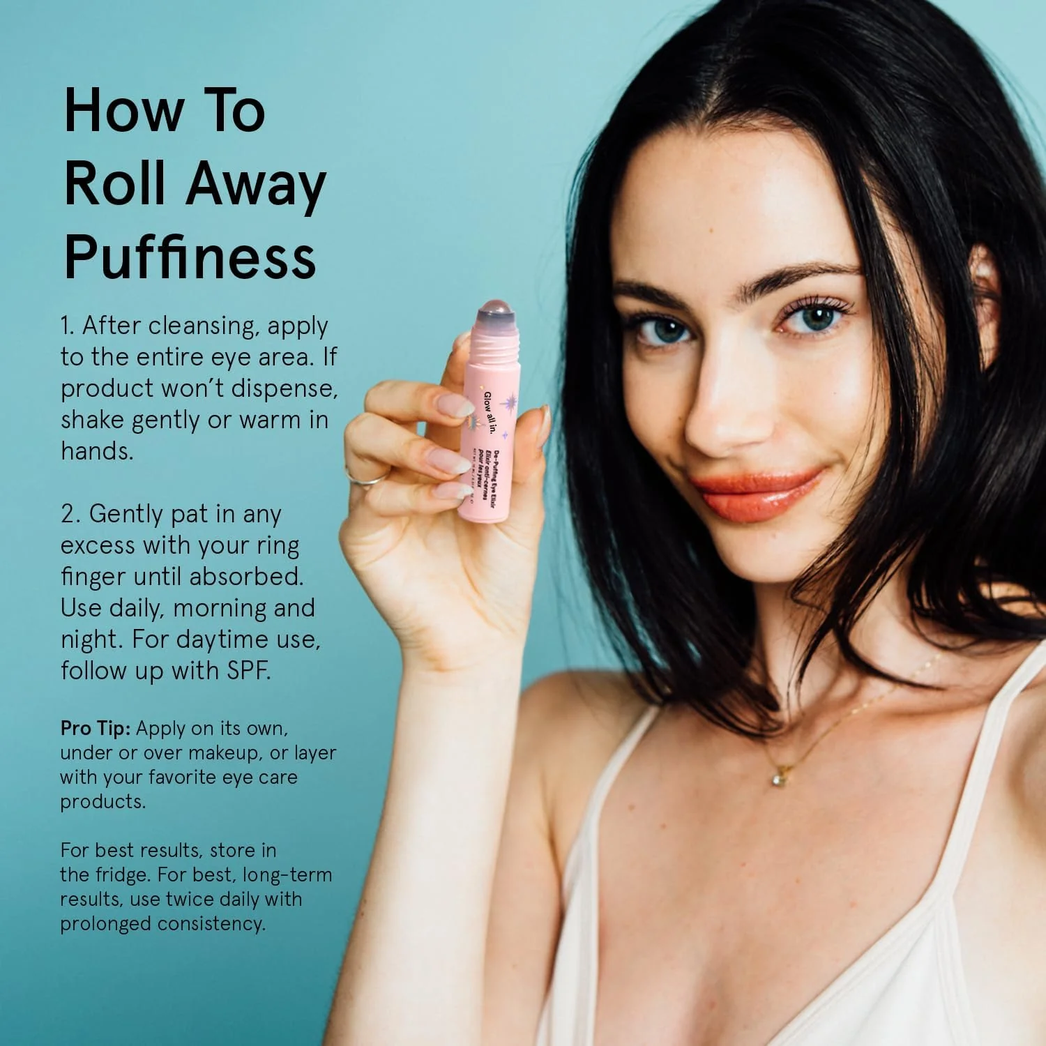 grace & stella Under Eye Brightener Roller - Airplane Travel Essentials - Travel Size Toiletries - Retinol & Caffeine Eye Serum for Puffiness, Dark Circles, Wrinkles - Vegan Skincare (15ml / 0.51floz) - Image 4