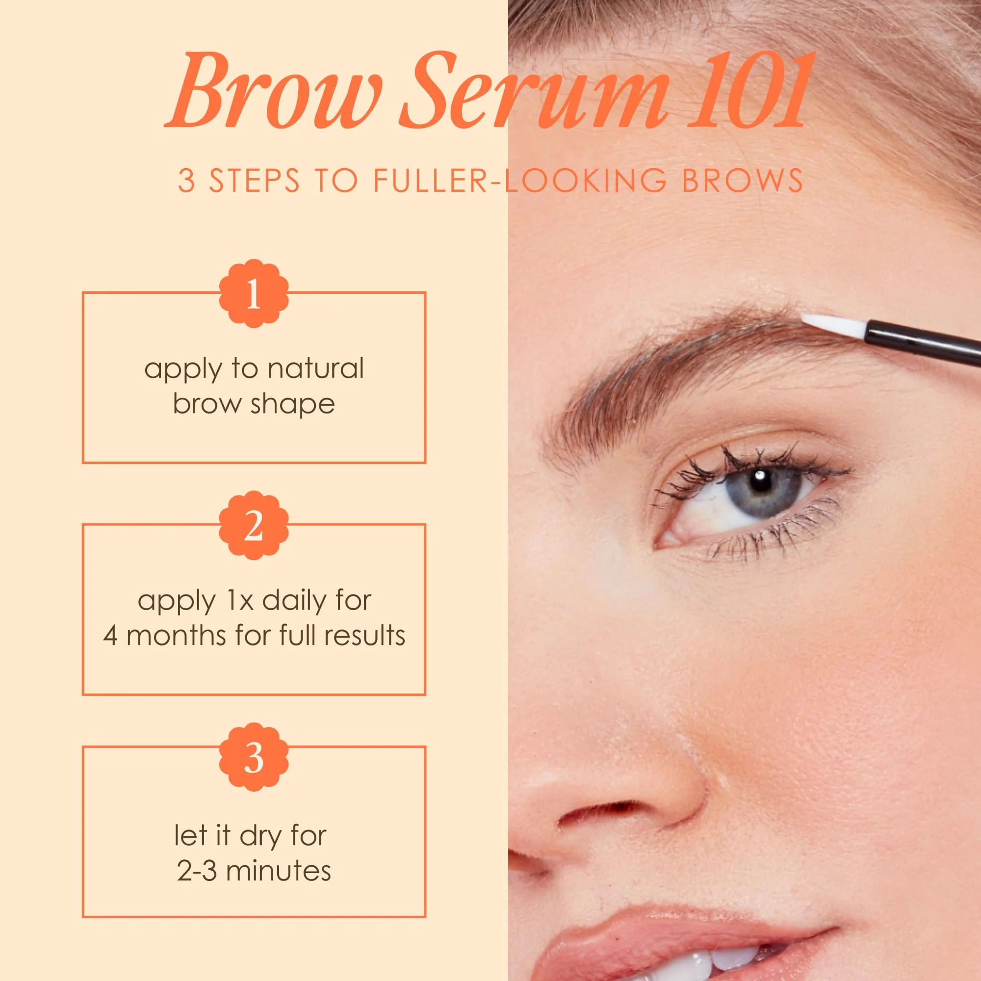 Grande Cosmetics GrandeBROW Brow Enhancing Serum for Fuller, Bolder, Looking Eyebrows - Brow Serum With Vitamins, Peptides, Antioxidants, Amino Acids, Cruelty Free - 8 Week Supply (1.5 mL) - Image 4