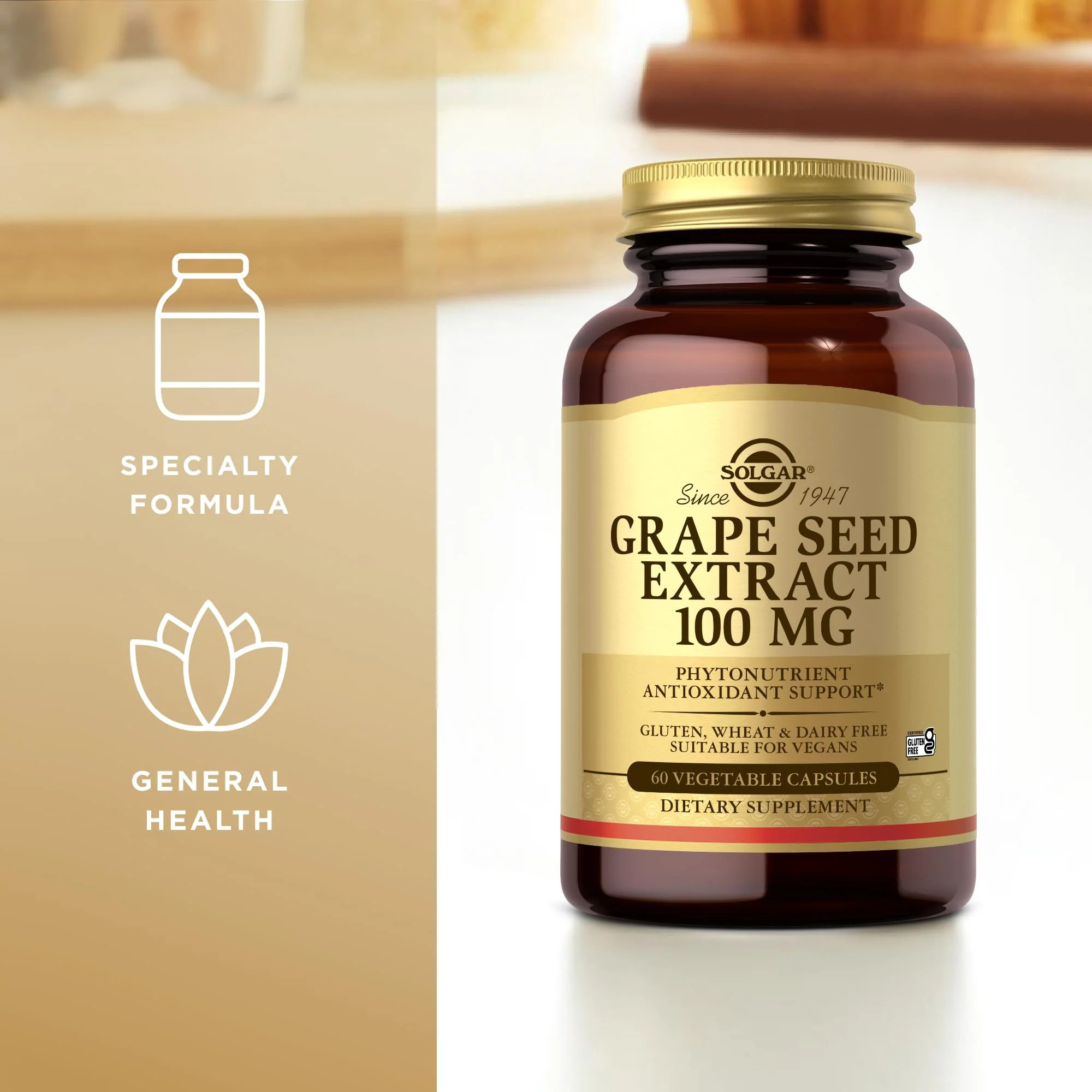 Grape Seed Extract 100mg Solgar 60 VCaps - Image 4