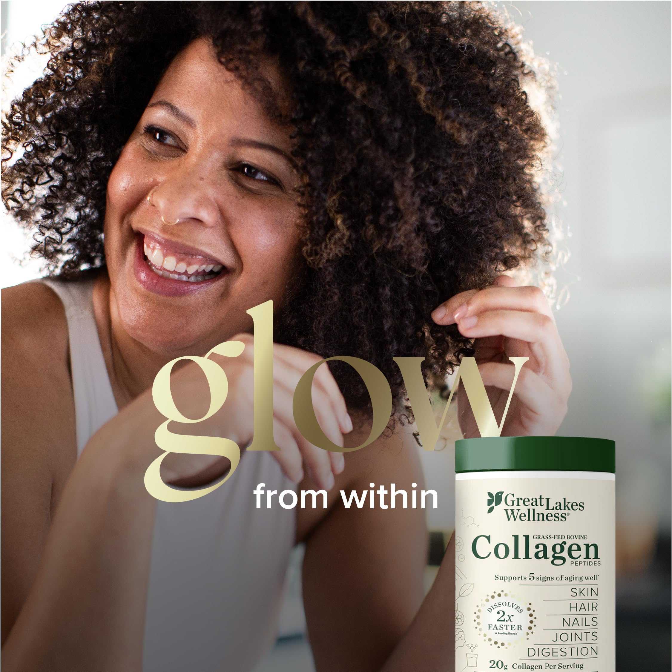 Great Lakes Wellness Collagen Peptides Powder for Skin, Hair, Nails, Joints & Digestion - Chai Flavored - Quick Dissolve Hydrolyzed, Non-GMO, Kosher - 10 oz - Image 4