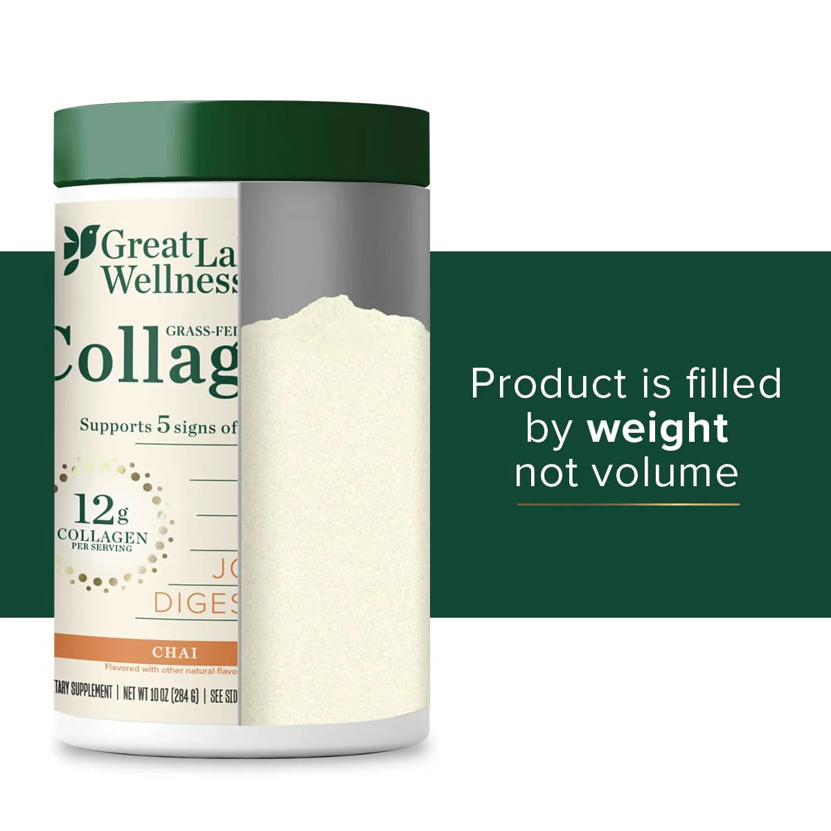Great Lakes Wellness Collagen Peptides Powder for Skin, Hair, Nails, Joints & Digestion - Chai Flavored - Quick Dissolve Hydrolyzed, Non-GMO, Kosher - 10 oz - Image 5