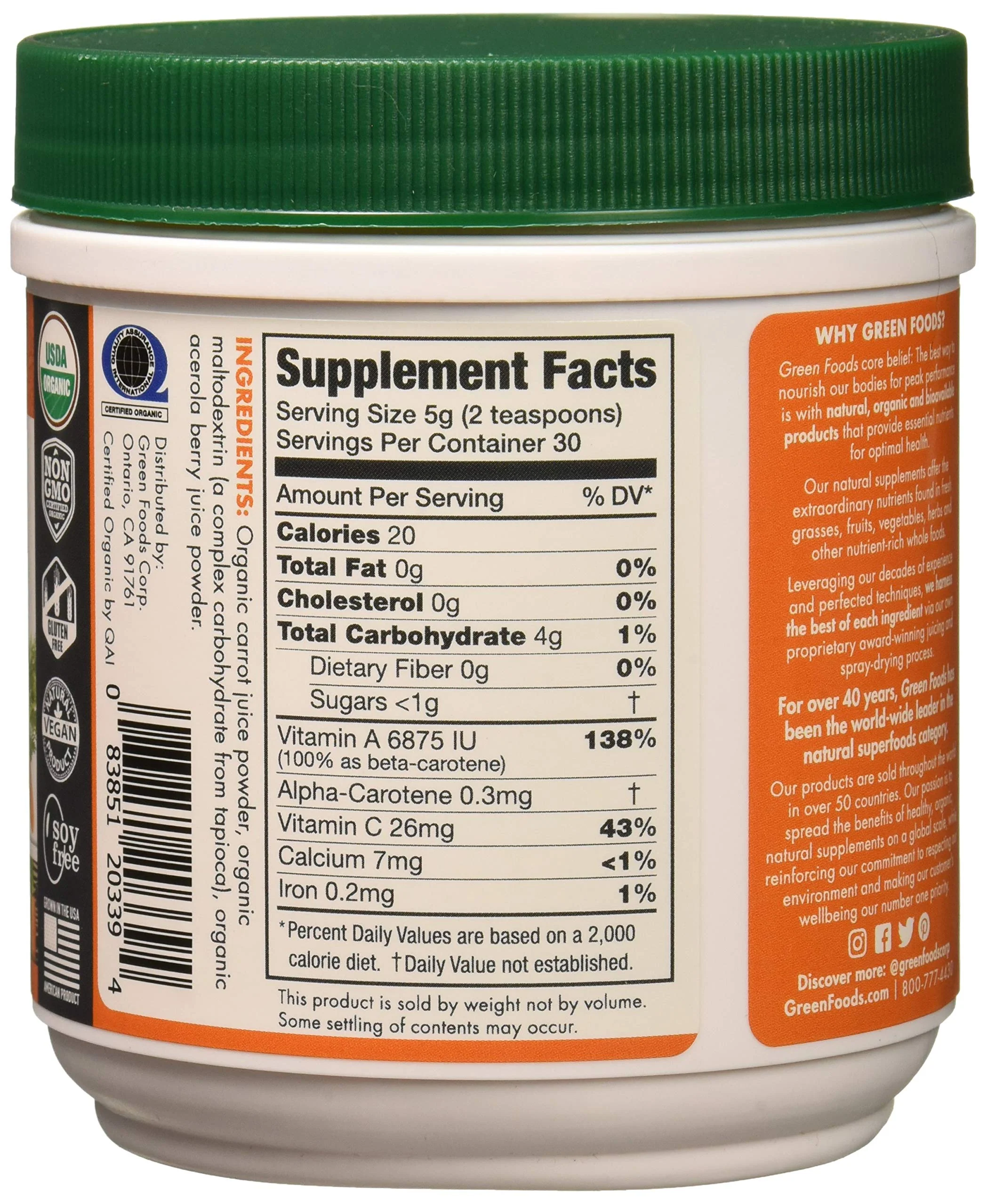 GREEN FOODS Organic Carrot Essence, 6.8 OZ - Image 4