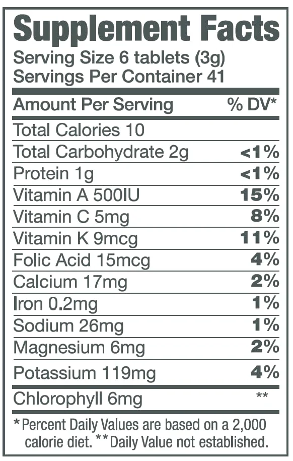 Green Foods Original Green Magma Barley Grass Nutritional Supplement, 250 Tablets (500mg Ea) Certified Organic - Image 3