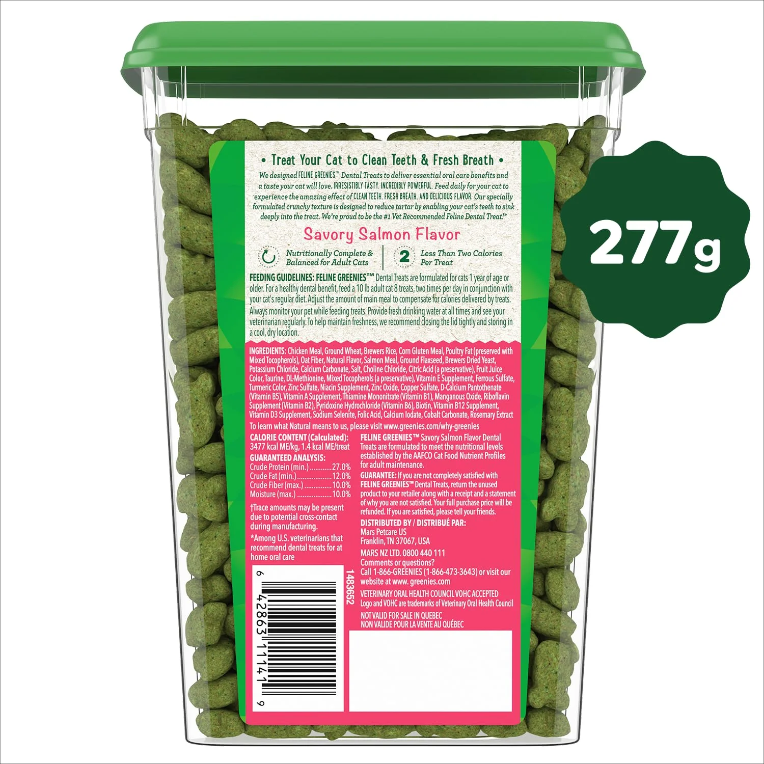 Greenies Cat Treats, Feline Veterinarian-Recommended Adult Natural Dental Cat Treats, Savory Salmon Flavor, 9.75 oz. Tub - Image 11