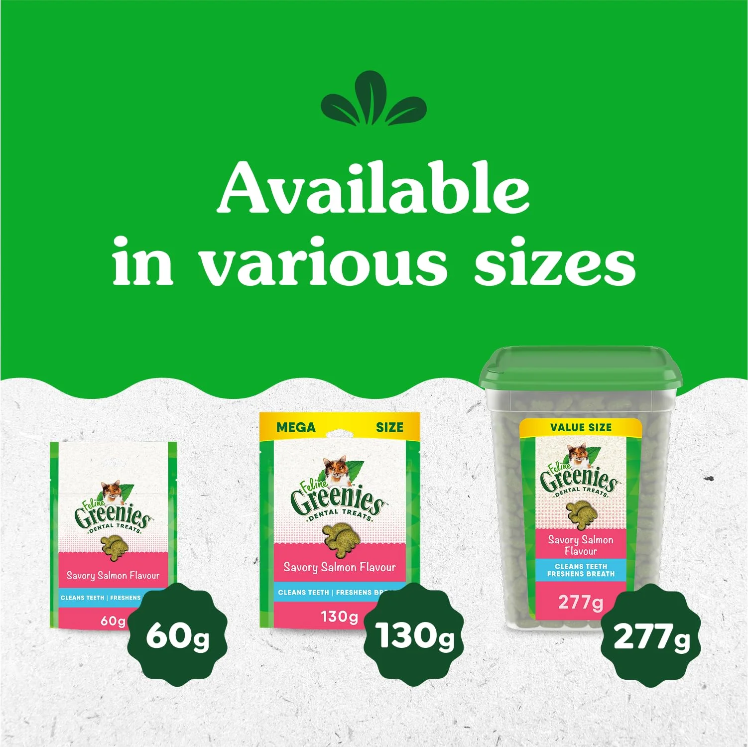 Greenies Cat Treats, Feline Veterinarian-Recommended Adult Natural Dental Cat Treats, Savory Salmon Flavor, 9.75 oz. Tub - Image 6