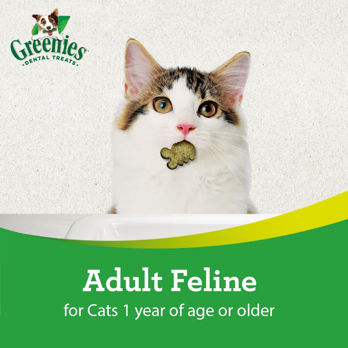 Greenies Cat Treats, Feline Veterinarian-Recommended Adult Natural Dental Treats, Catnip Flavor, 2.1 oz. Pouch - Image 3