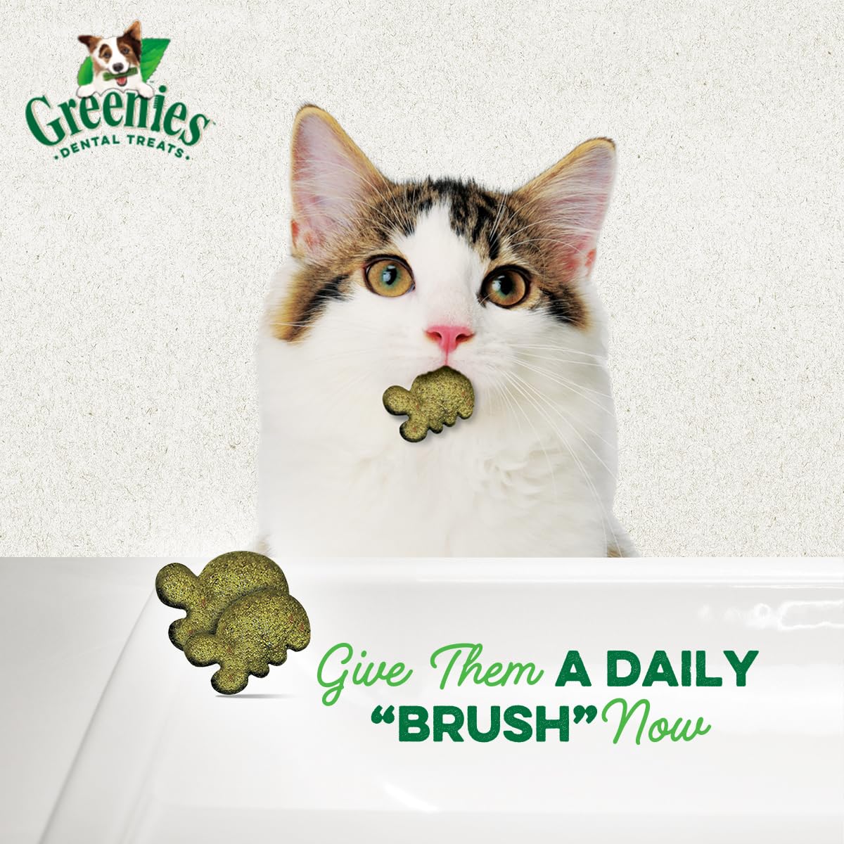 Greenies Cat Treats, Feline Veterinarian-Recommended Adult Natural Dental Treats, Catnip Flavor, 2.1 oz. Pouch - Image 7