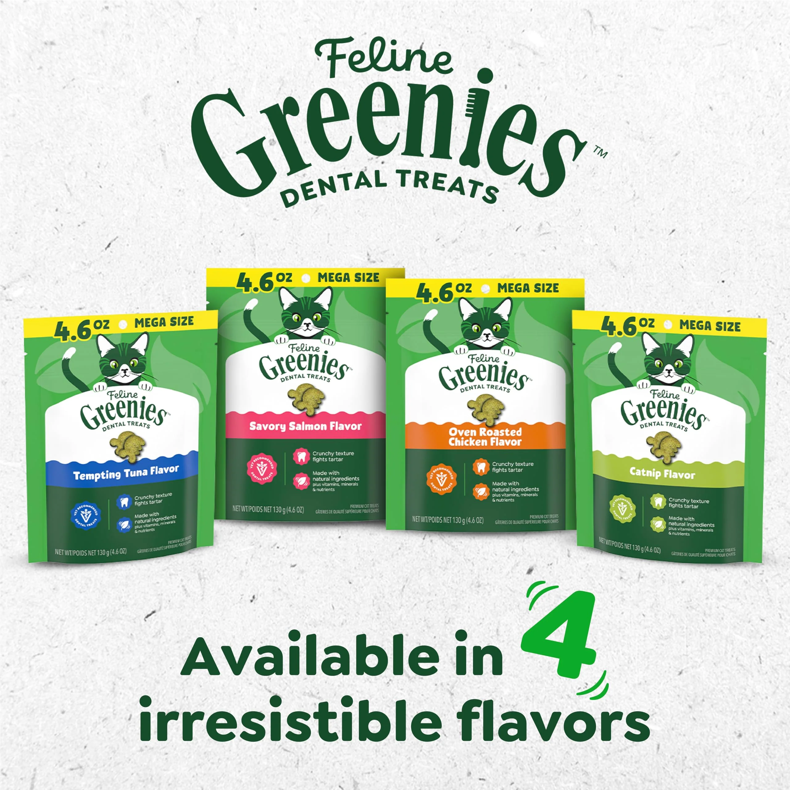 Greenies Cat Treats, Veterinarian-Recommended Adult Natural Dental Cat Treats, Tempting Tuna Flavor, 9.75 oz. Tub - Image 3