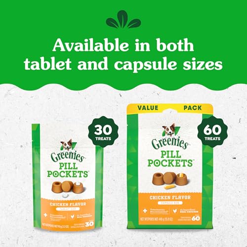Greenies Pill Pockets for Dogs Small Size, Tablet Pill Treats for Dogs, Chicken Flavor, 3.2 oz. Pouch - Image 2