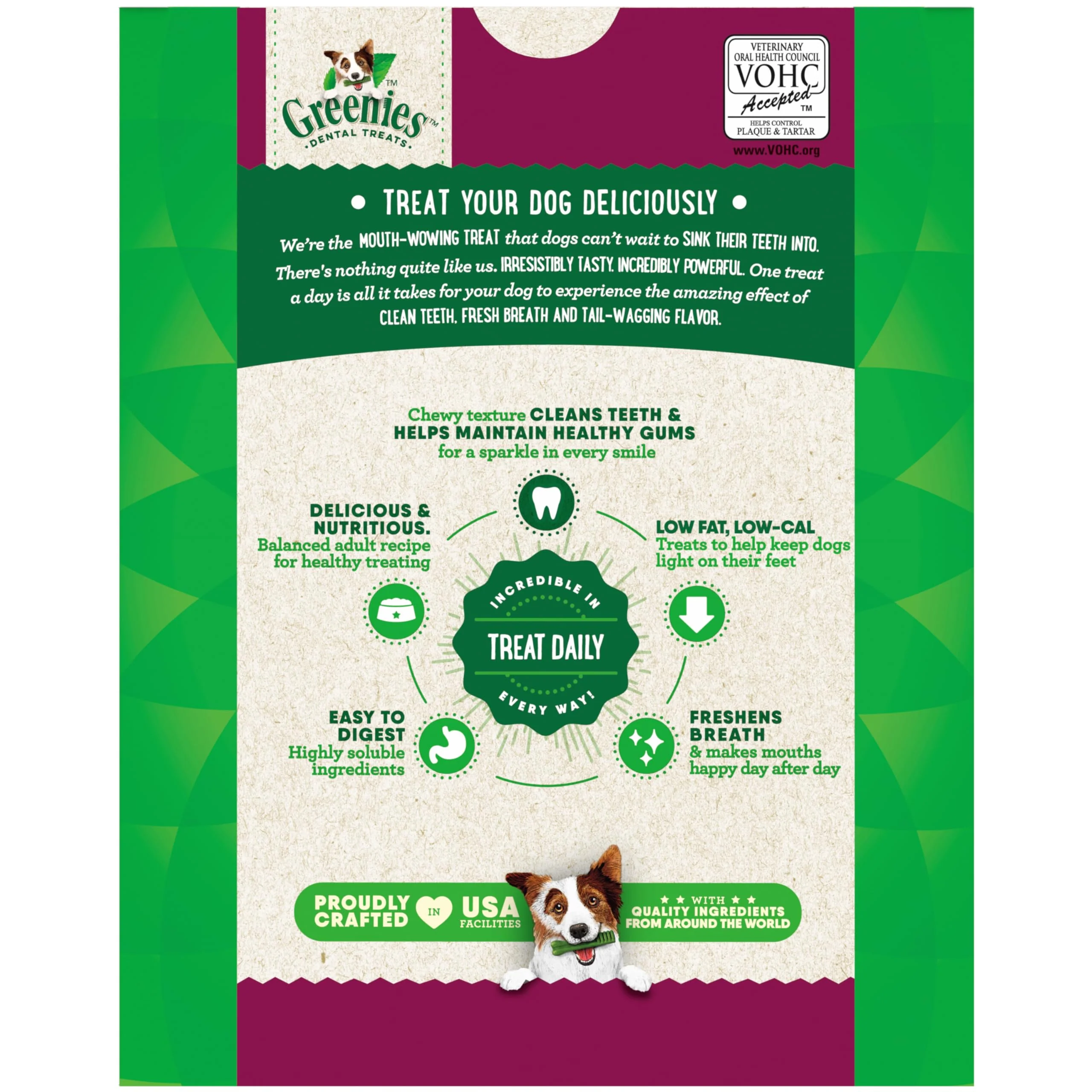 Greenies Veterinarian-Recommended Adult Natural Dental Dog Treats Large Size, Weight Management Dog Dental Chews, 27 oz. Pack, 17 Count - Image 2