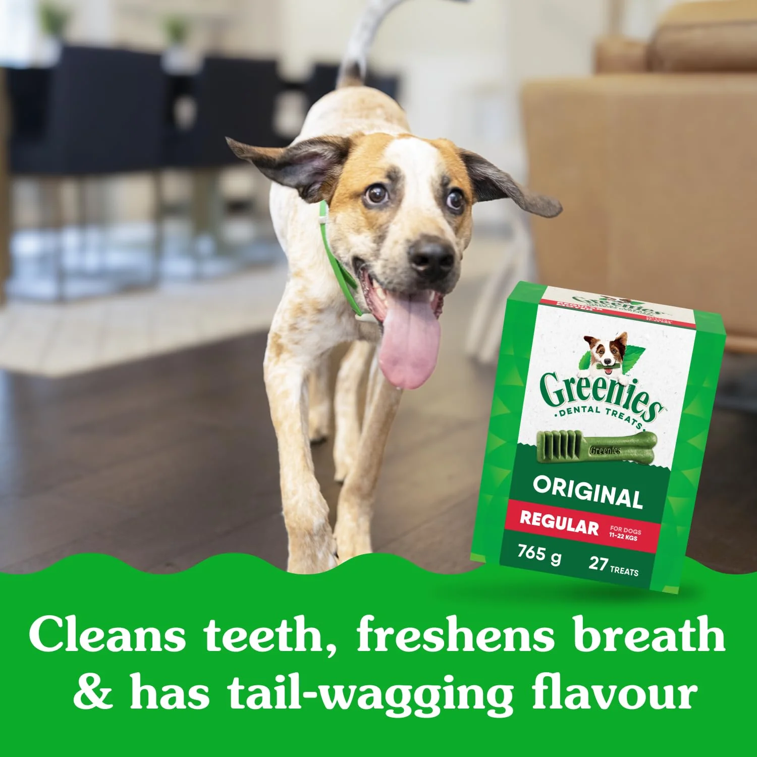 Greenies Veterinarian-Recommended Adult Natural Dental Dog Treats Regular Size, Dog Dental Chews, Original Flavor, 27 oz. Pack, 27 Count - Image 11