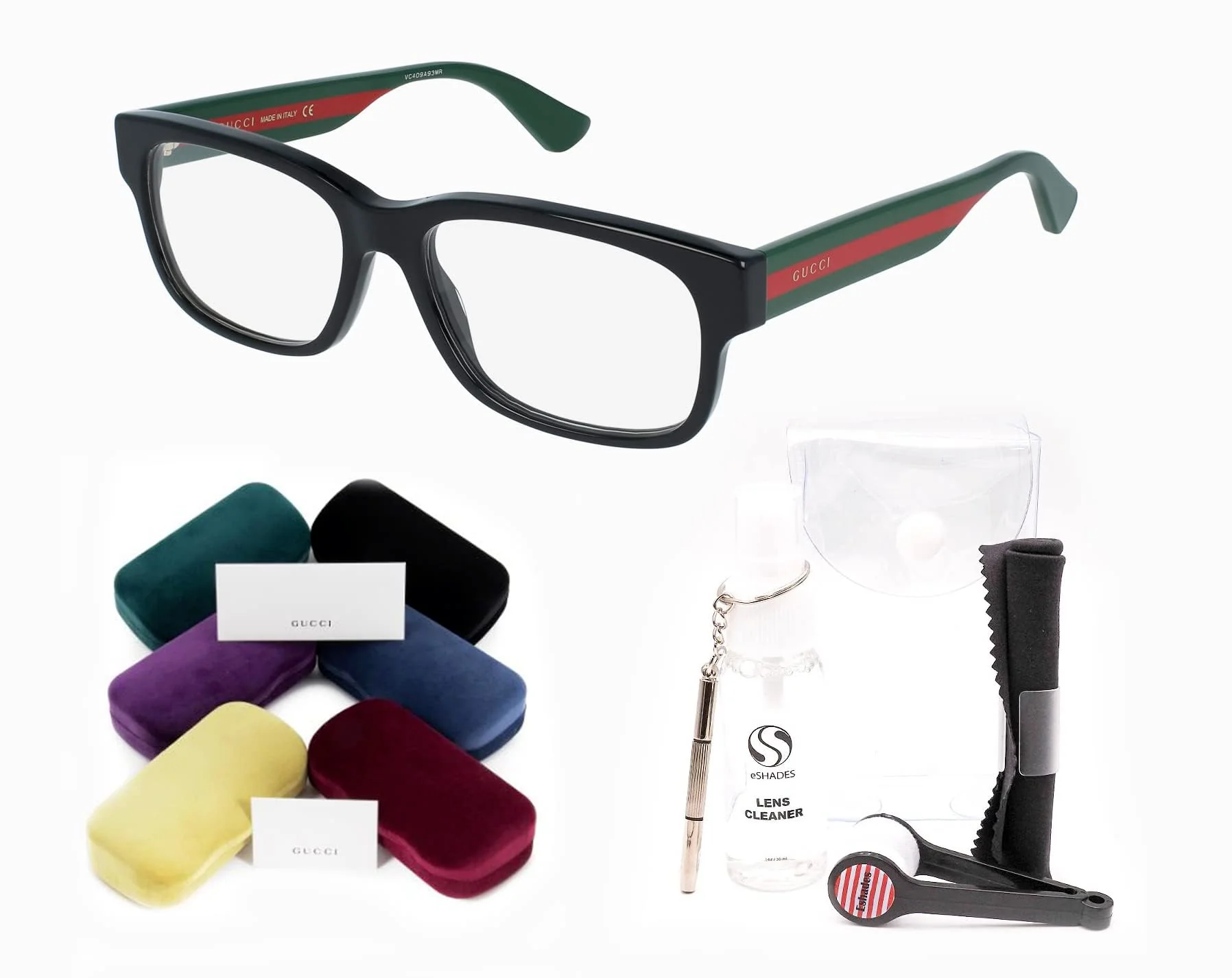 Gucci GG0343O Rectangular Eyeglasses + Bundle with eSHADES Luxury Eyewear Kit - Image 6
