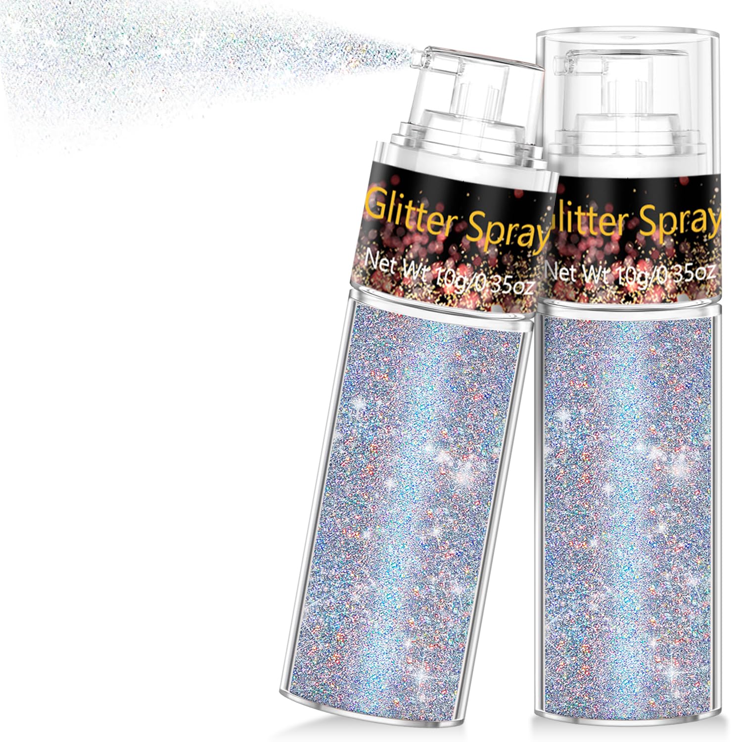 Hair and Body Glitter Spray, 1PC Glint-Rainbow Glitter Hairspray Dry Powder Makeup for Clothes, Festival Rave Prom Loose Sparkle Powder,Holographic Ultra Fine Resin Glitters for Crafts (Glint-Rainbow) - Image 10