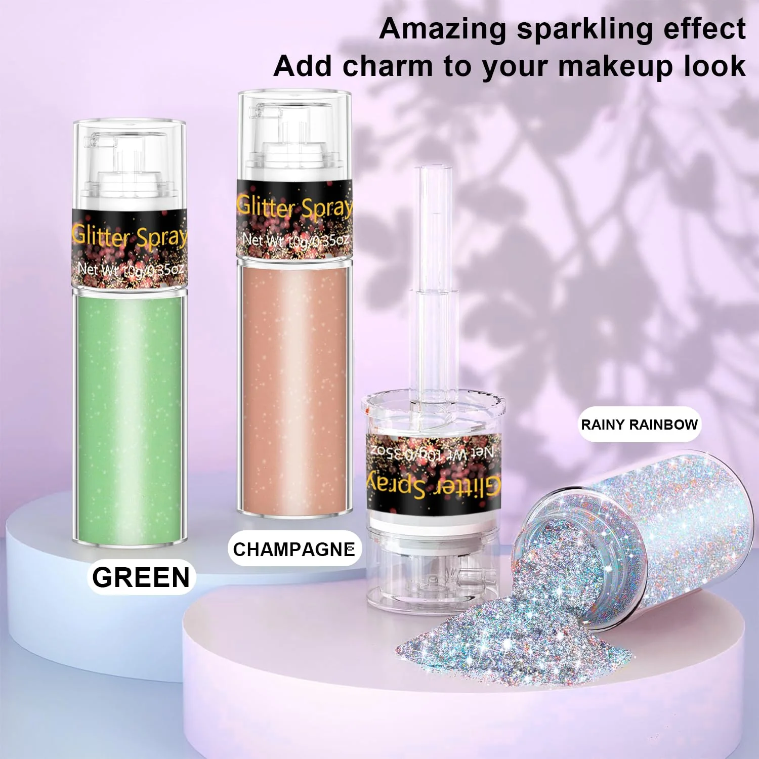 Hair and Body Glitter Spray, 1PC Glint-Rainbow Glitter Hairspray Dry Powder Makeup for Clothes, Festival Rave Prom Loose Sparkle Powder,Holographic Ultra Fine Resin Glitters for Crafts (Glint-Rainbow) - Image 16
