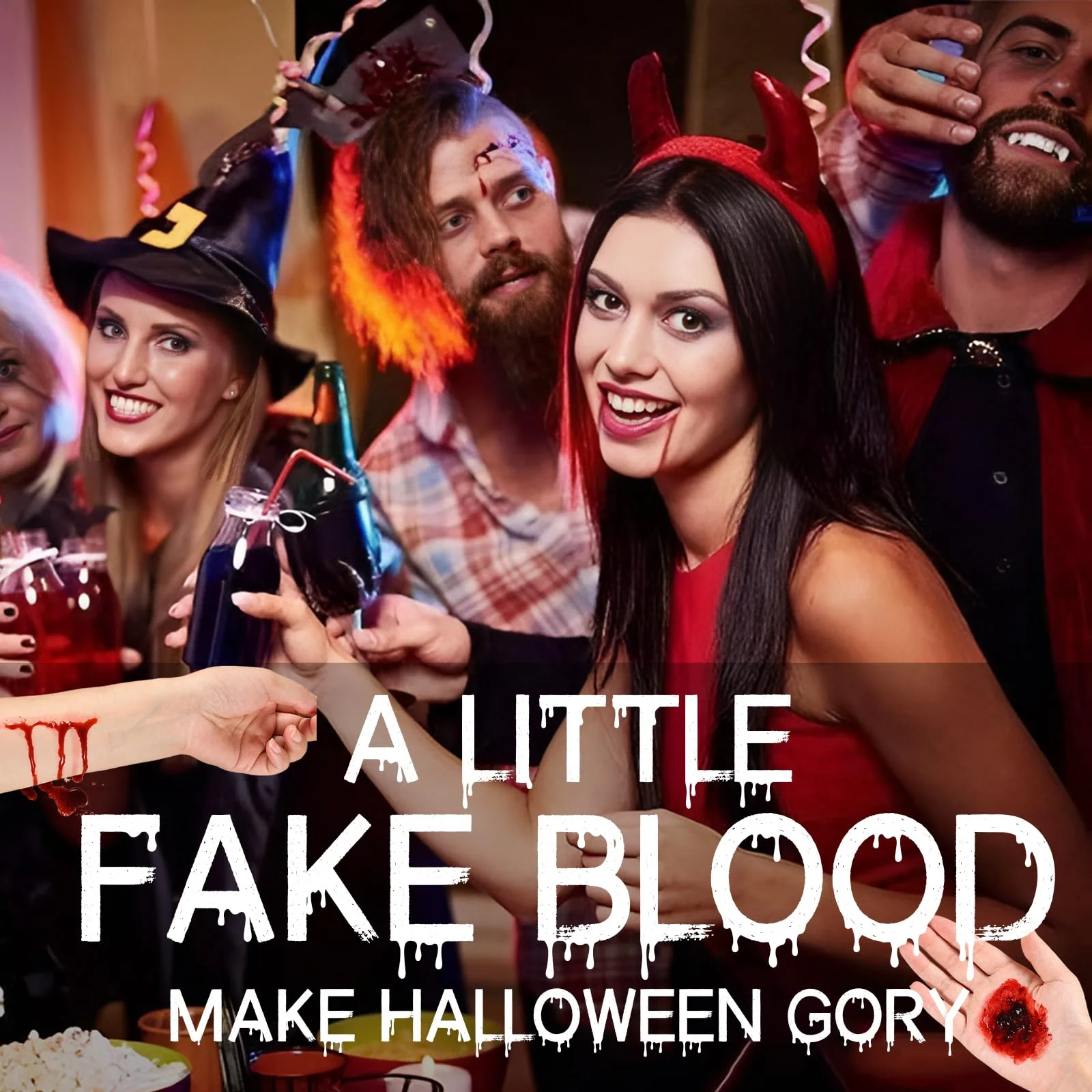 Halloween Fake Blood Spray Makeup Kit Fake Blood Washable for Scar Wound and Clothes Realistic Face Paint Wounds Costume Blood For Vampire, Zombie, Clown Cosplay Red blood01 - Image 5