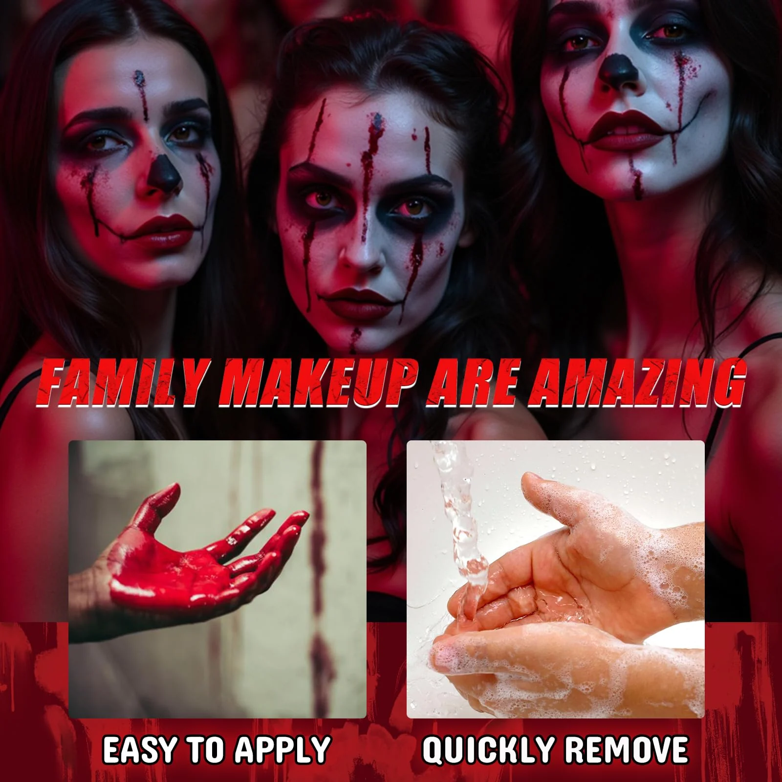 Halloween Fake Blood Spray, Washable Fake Blood Makeup, Halloween Realistic Fake Blood for Face Body Paint, Perfect for Vampire Makeup, Clown & Sfx & Cosplay & Zombie Make Up, 1 Pack - Image 2