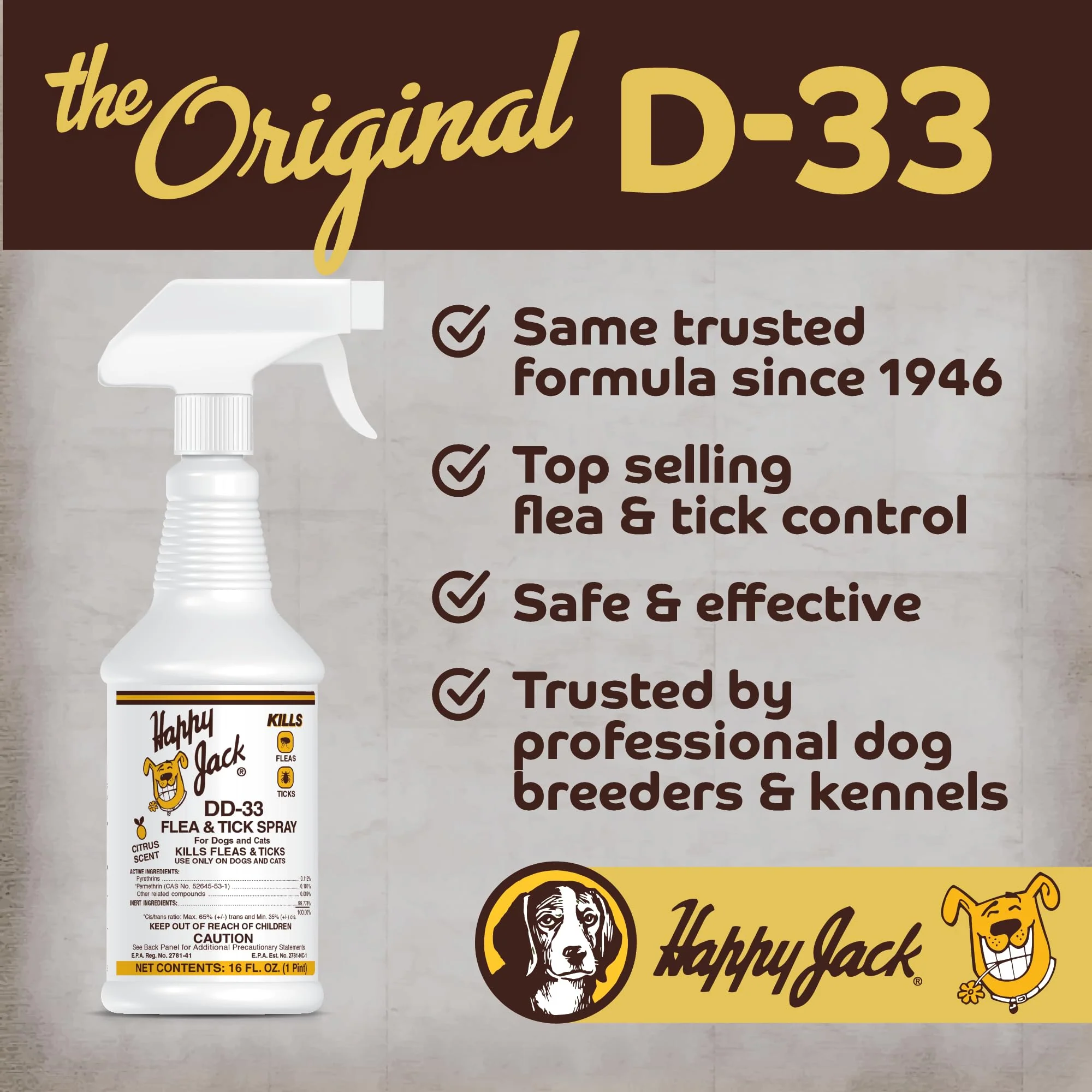 Happy Jack DD-33 (EPARN 2781-41) Flea and Tick Spray for Dog and Cat, Flea Treatment & Control, Water-Based Formula Kills Fleas & Ticks Effectively Yet Gentle on Skin & Hair, 16 oz - Image 4