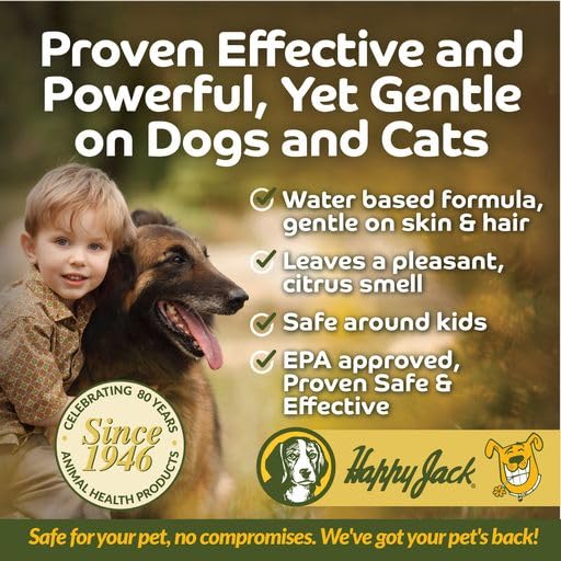 Happy Jack DD-33 (EPARN 2781-41) Flea and Tick Spray for Dog and Cat, Flea Treatment & Control, Water-Based Formula Kills Fleas & Ticks Effectively Yet Gentle on Skin & Hair, 16 oz - Image 5