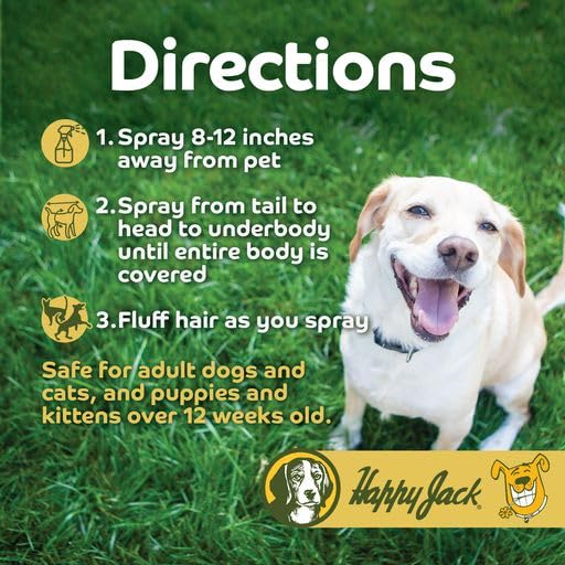 Happy Jack DD-33 (EPARN 2781-41) Flea and Tick Spray for Dog and Cat, Flea Treatment & Control, Water-Based Formula Kills Fleas & Ticks Effectively Yet Gentle on Skin & Hair, 16 oz - Image 6