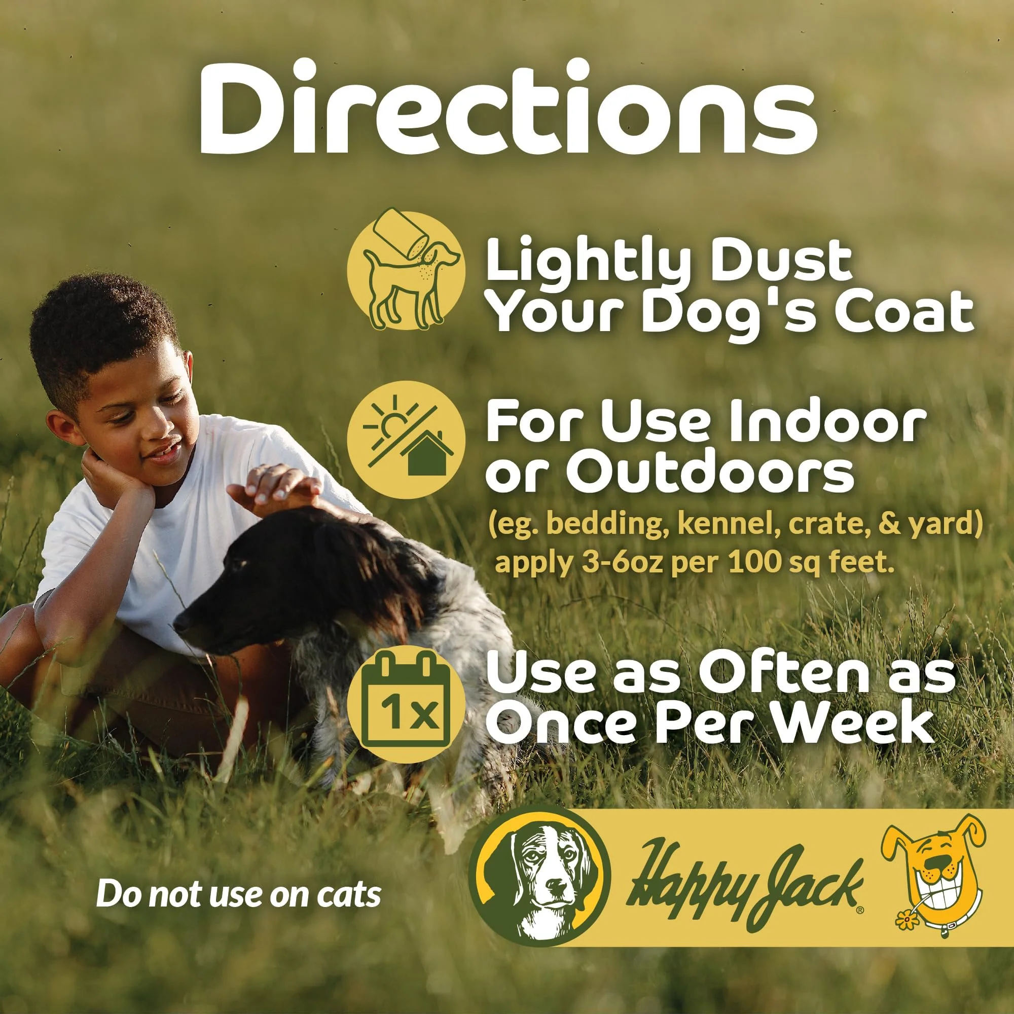 Happy Jack Flea and Tick Powder for Dogs & Puppies, Flea Powder for Flea Treatment & Control, Kills Pests, Ticks & Lice, Odorless & Non-Staining, Dust on Sleeping Quarters & Dogs (5 oz) - Image 5