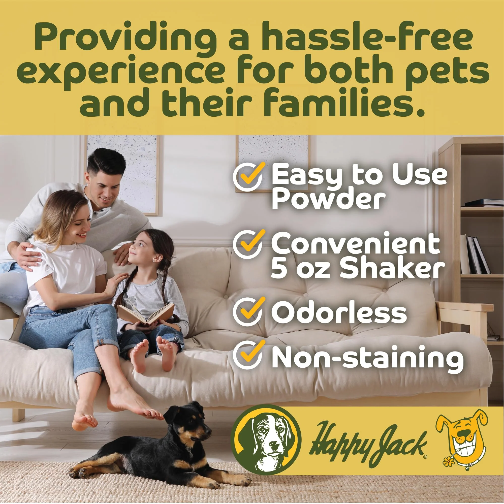 Happy Jack Flea and Tick Powder for Dogs & Puppies, Flea Powder for Flea Treatment & Control, Kills Pests, Ticks & Lice, Odorless & Non-Staining, Dust on Sleeping Quarters & Dogs (5 oz) - Image 7