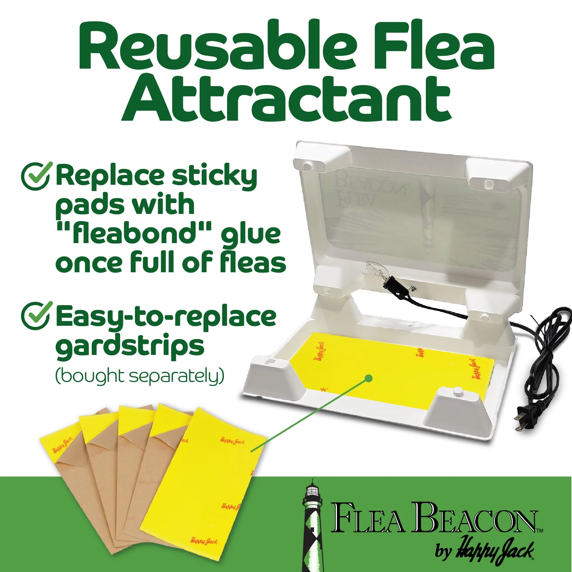Happy Jack Flea Beacon Kill Fleas in House, Attracts, Traps Indoor Bugs, Breaks Breeding Cycle Before Adults Lay Eggs, Safe, Fast, & Clean Way to Get Rid of Indoor Pests, Made in USA - Image 4