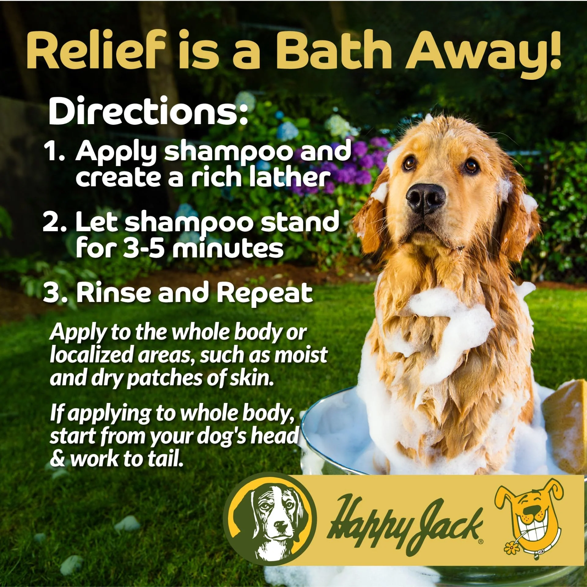 Happy Jack Itch No More Dog Itchy Skin Shampoo & Treatment (12 oz), Flea Bites, Allergies & Itch Relief, Stops Itching, Scratching & Gnawing on First Application for Healthy Dog Skin & Coat - Image 6