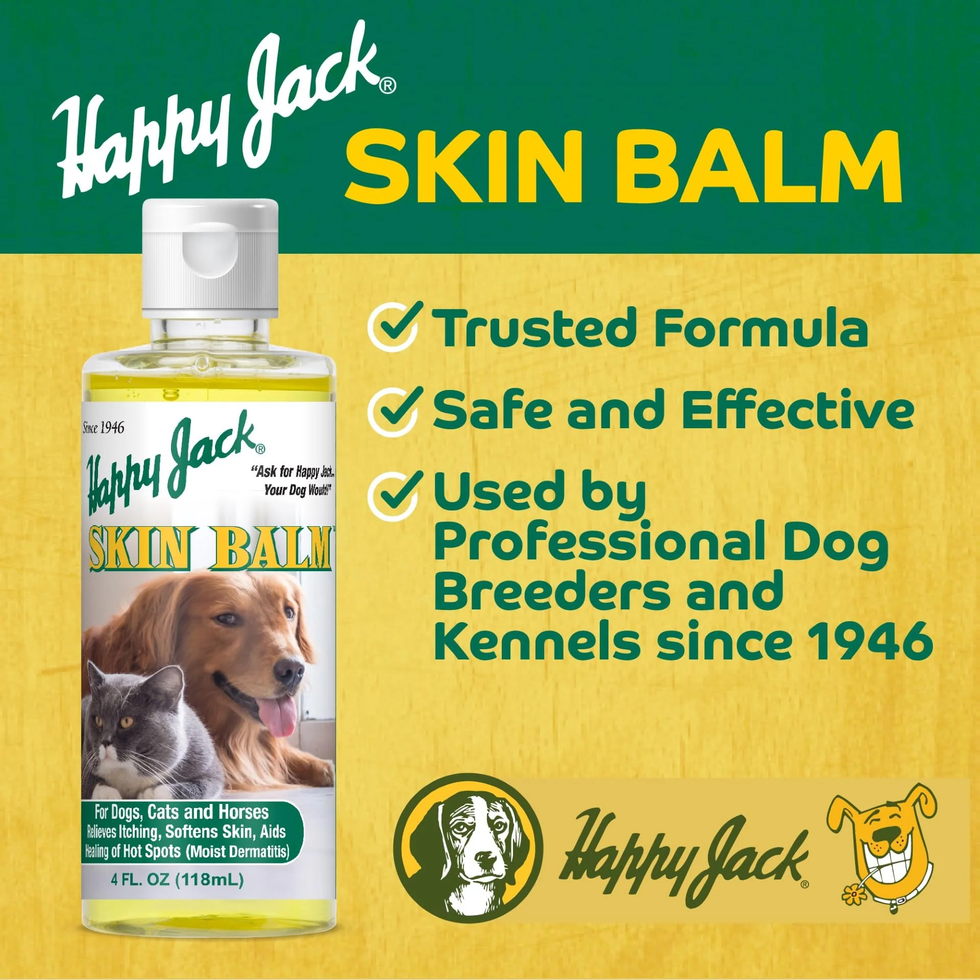 Happy Jack Skin Balm Hot Spot & Itchy Skin Relief for Dogs, Cats & Horses (4 oz), Softens, Aids Healing of Hot Spots, Fast Relief to Intense Itching, Scratching & Gnawing - Image 5