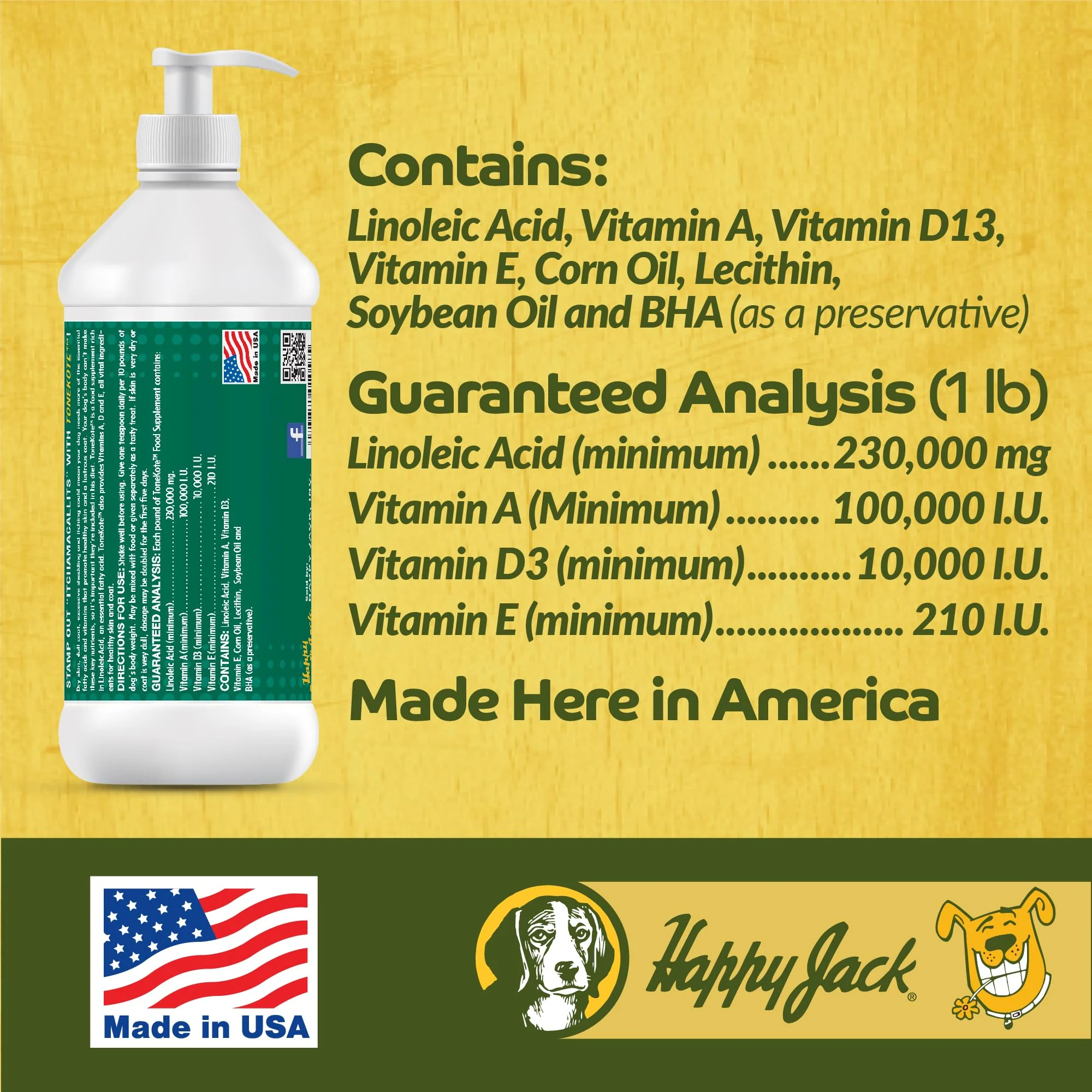 Happy Jack Tonekote Dog Skin & Coat Supplement, Oil for Dogs with Essential Fatty Acids & Vitamins for Itch Relief, Hot Spots, Dull Coat, Dry Skin, Excessive Shedding, 16 oz - Image 4