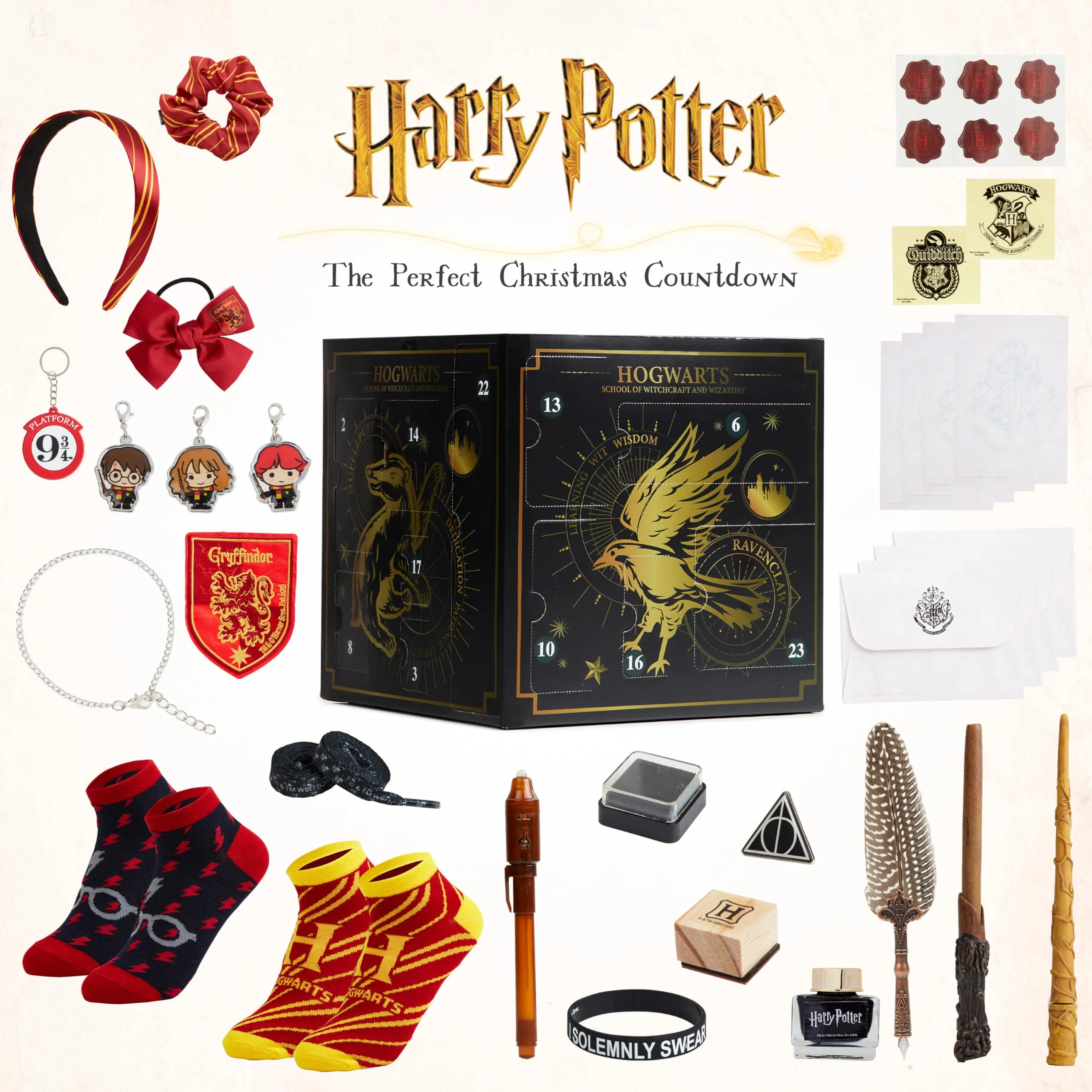 Harry Potter Advent Calendar 2025 Girls Teens Women 24 Day Christmas Countdown with Keychains Socks Accessories Magical Calendar Gifts for Girls (Black Cube) - Image 4